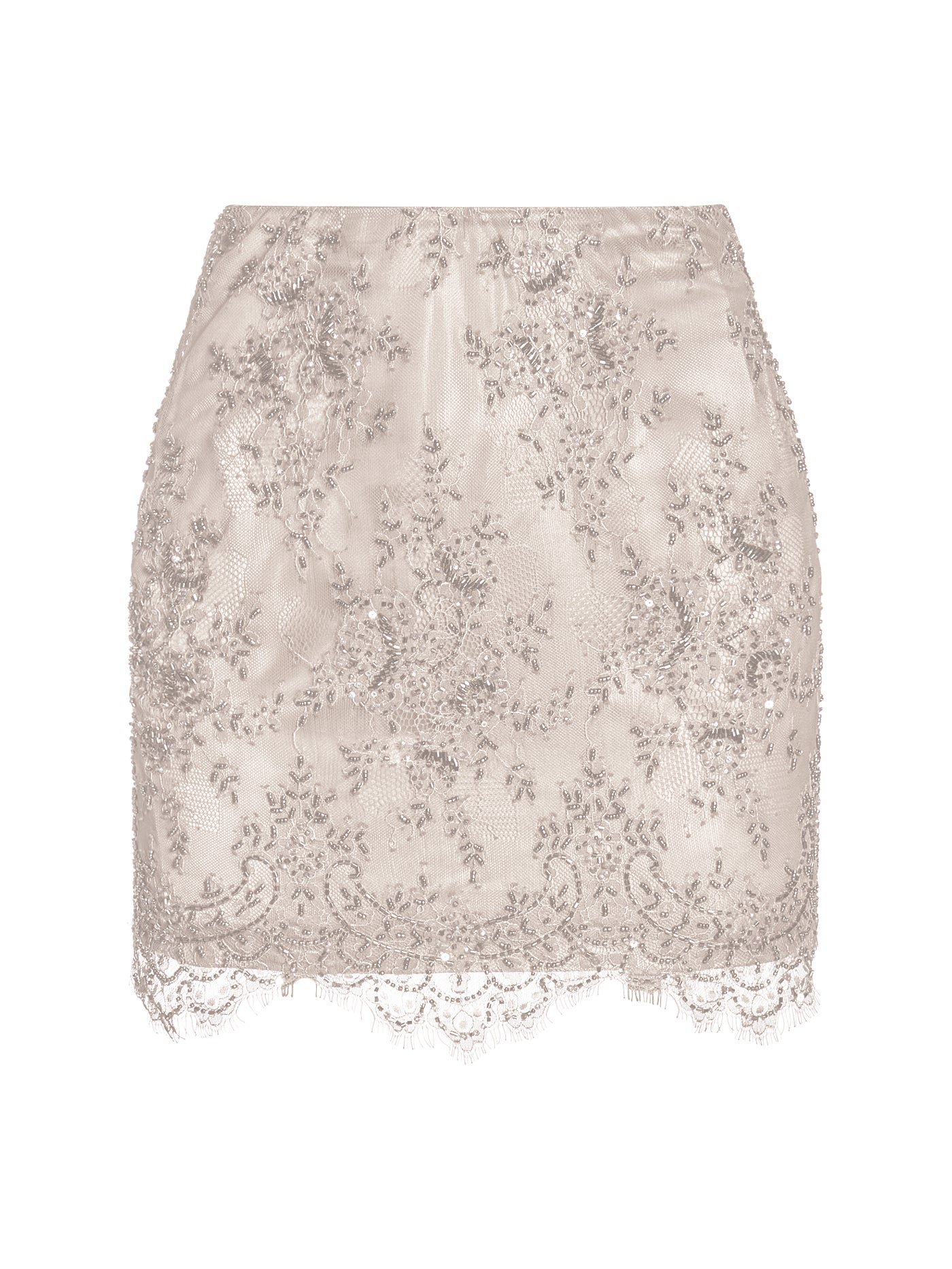Embellished Lace Short Skirt