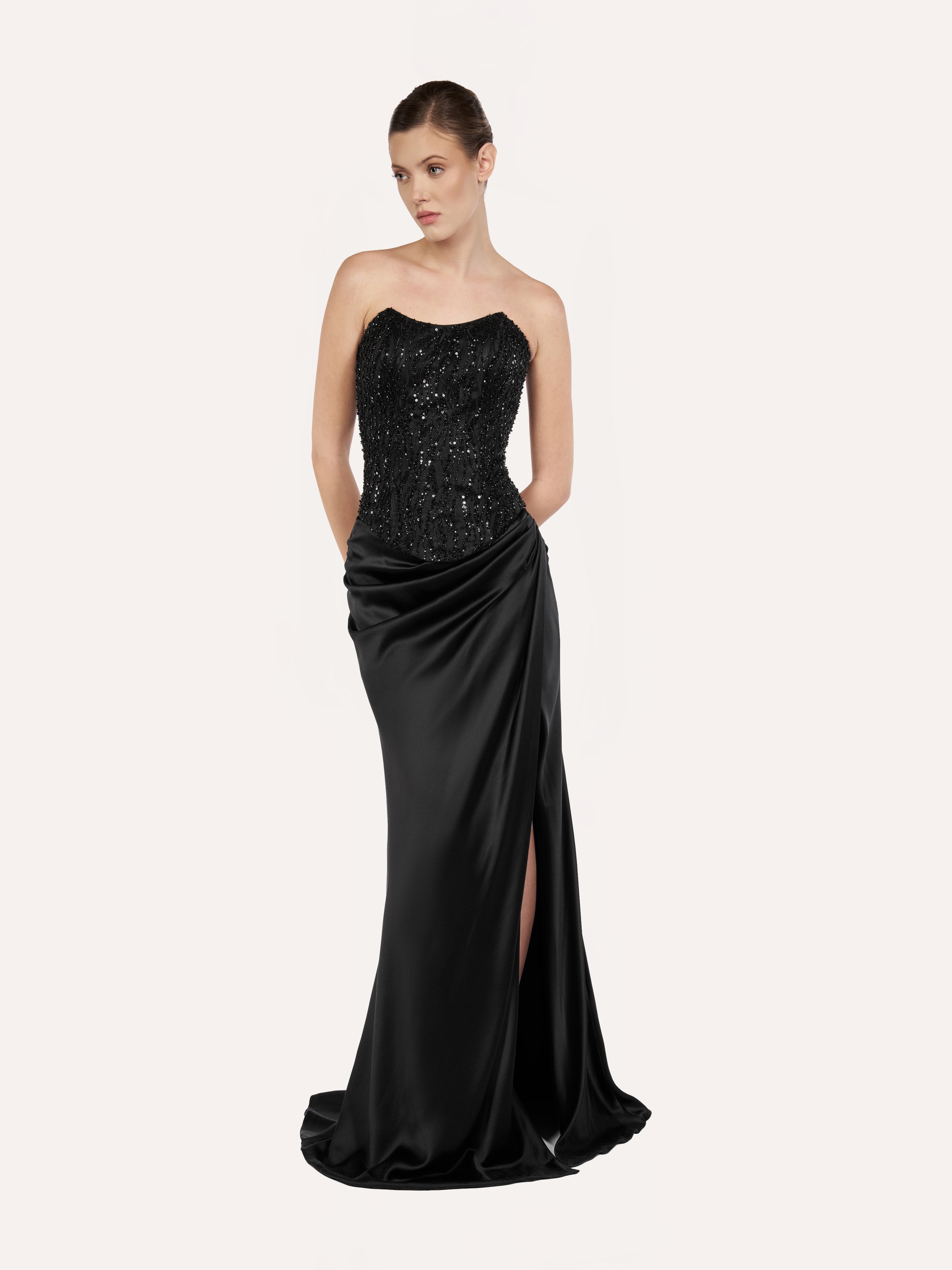 Embellished Boat-Neck Corset