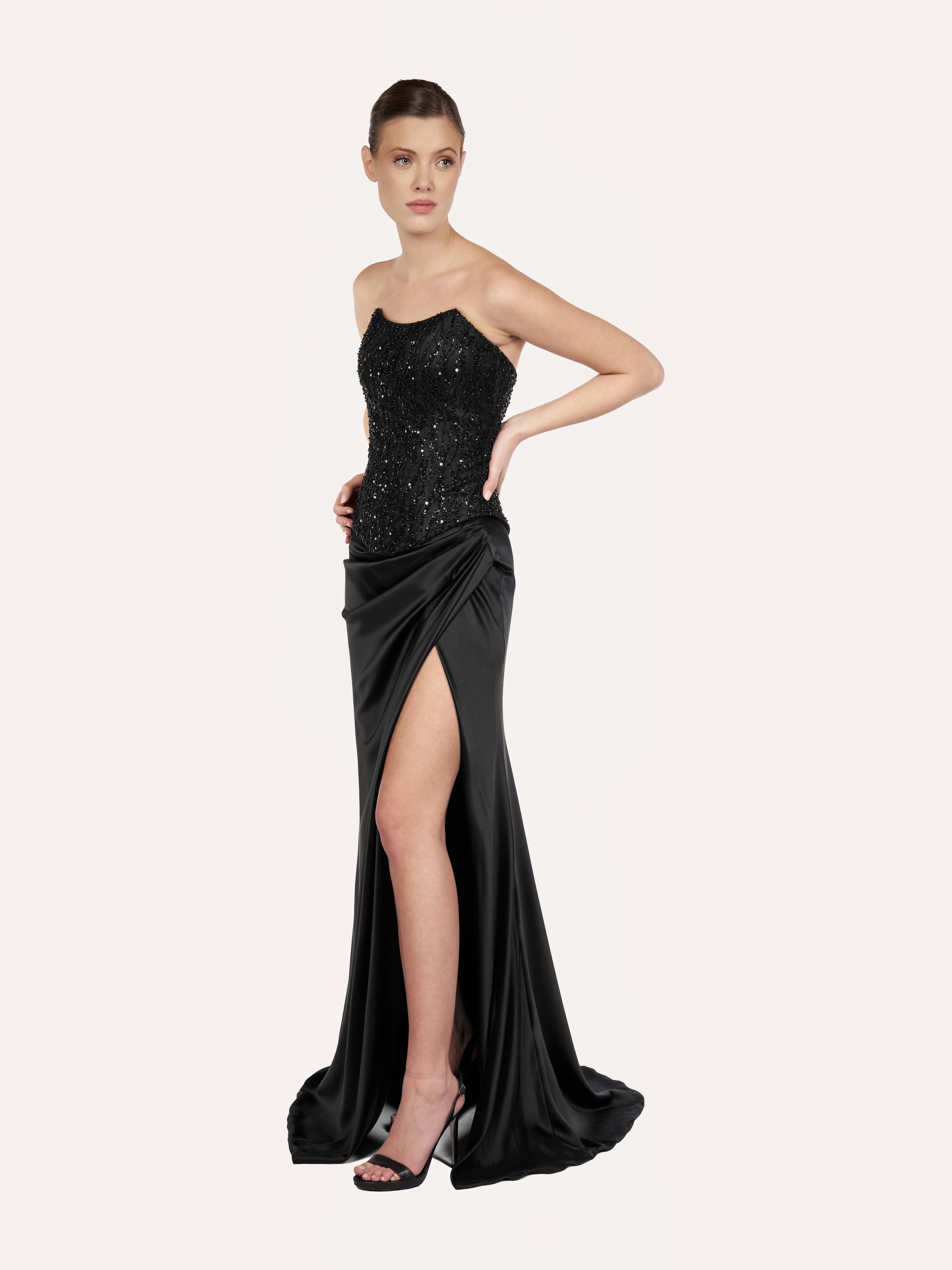 Embellished Boat-Neck Corset