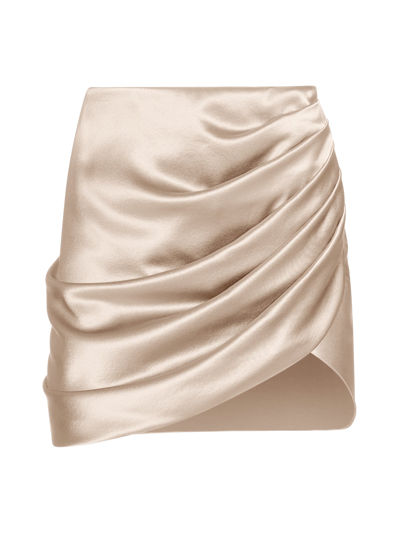 Draped Silk Short Skirt