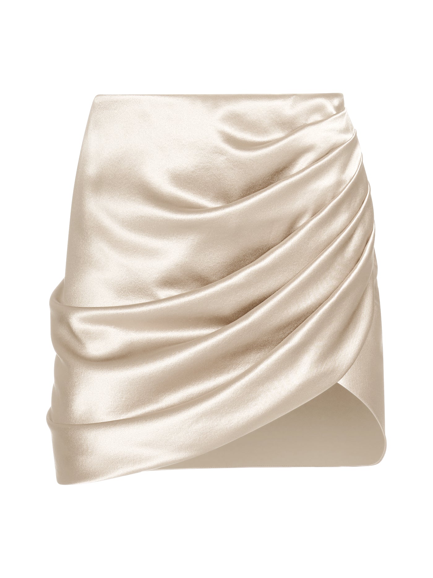 Draped Silk Short Skirt