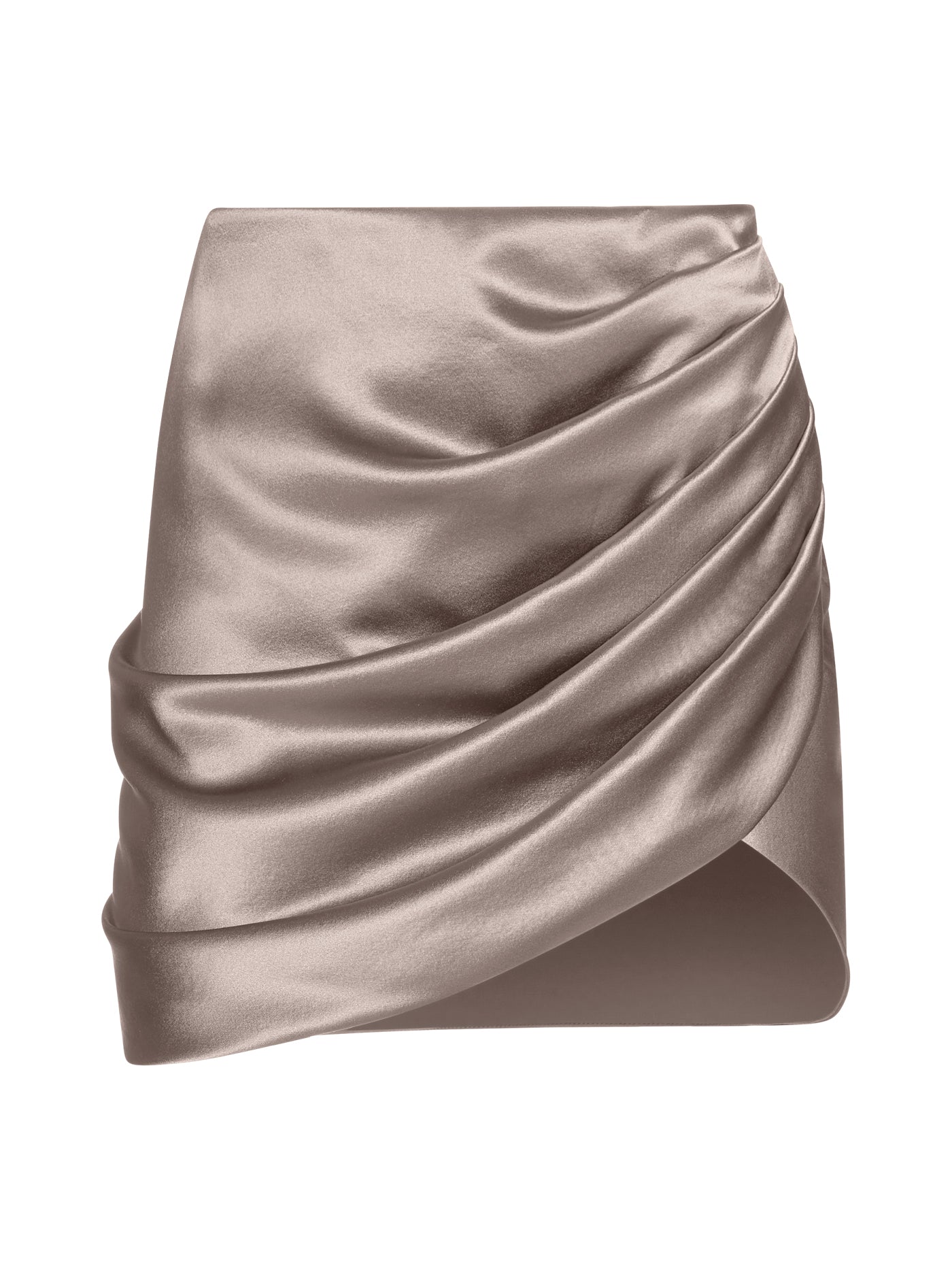 Draped Silk Short Skirt