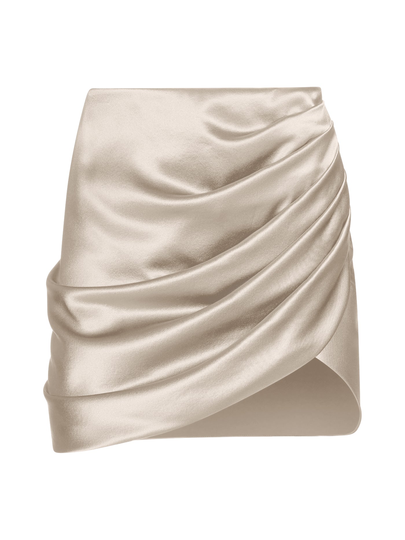 Draped Silk Short Skirt