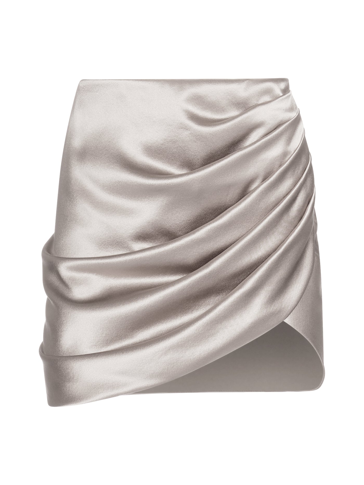 Draped Silk Short Skirt