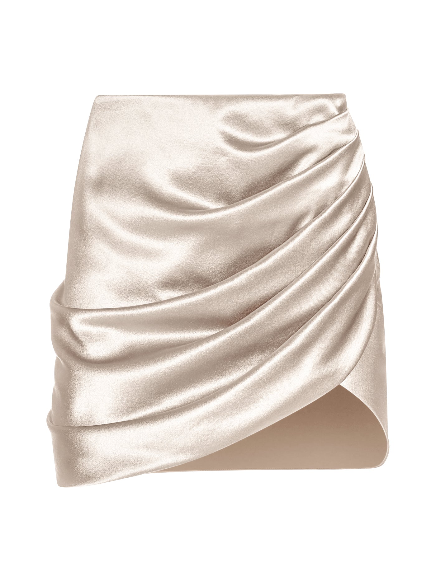 Draped Silk Short Skirt