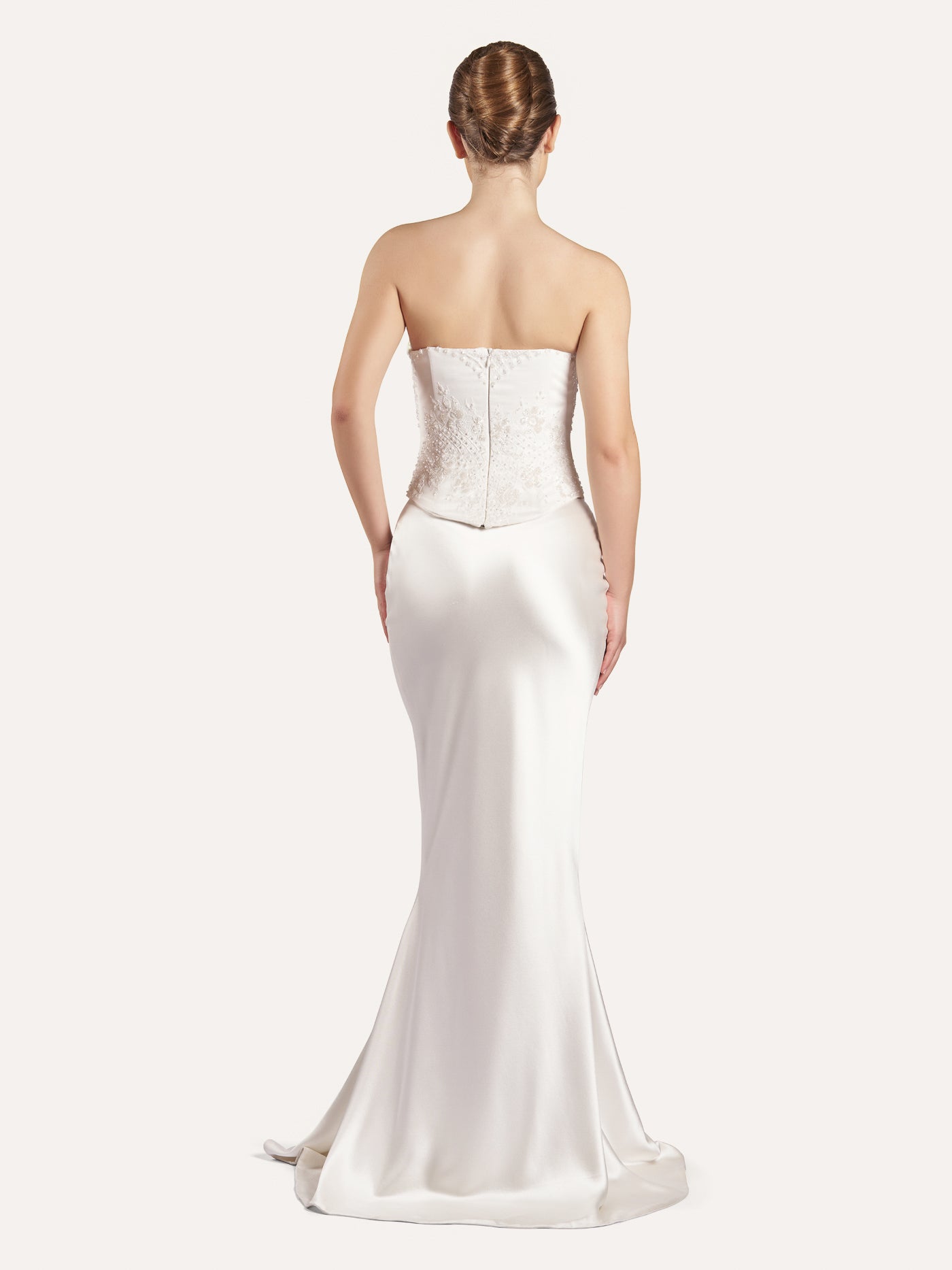 Embroidered Lace Sweetheart Silk Corset