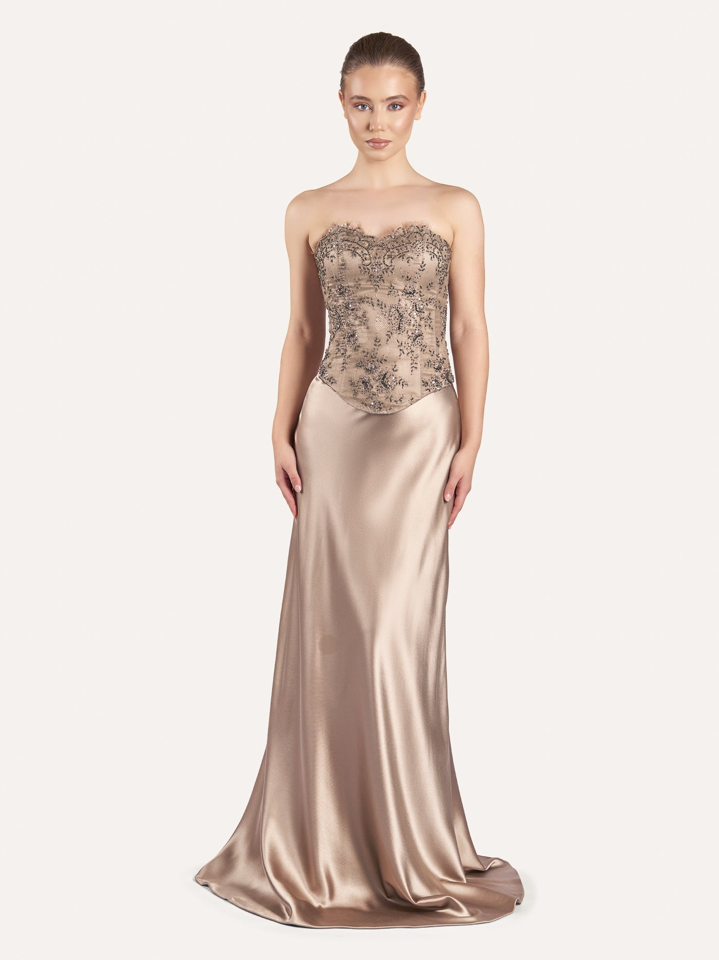 A-Line Bias-Cut Long Silk Skirt
