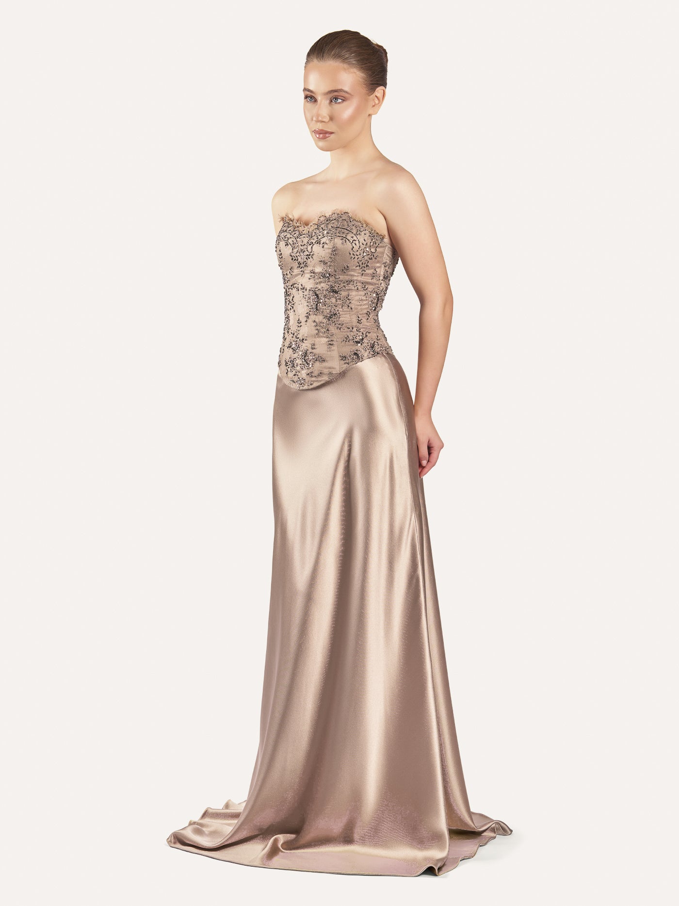 A-Line Bias-Cut Long Silk Skirt