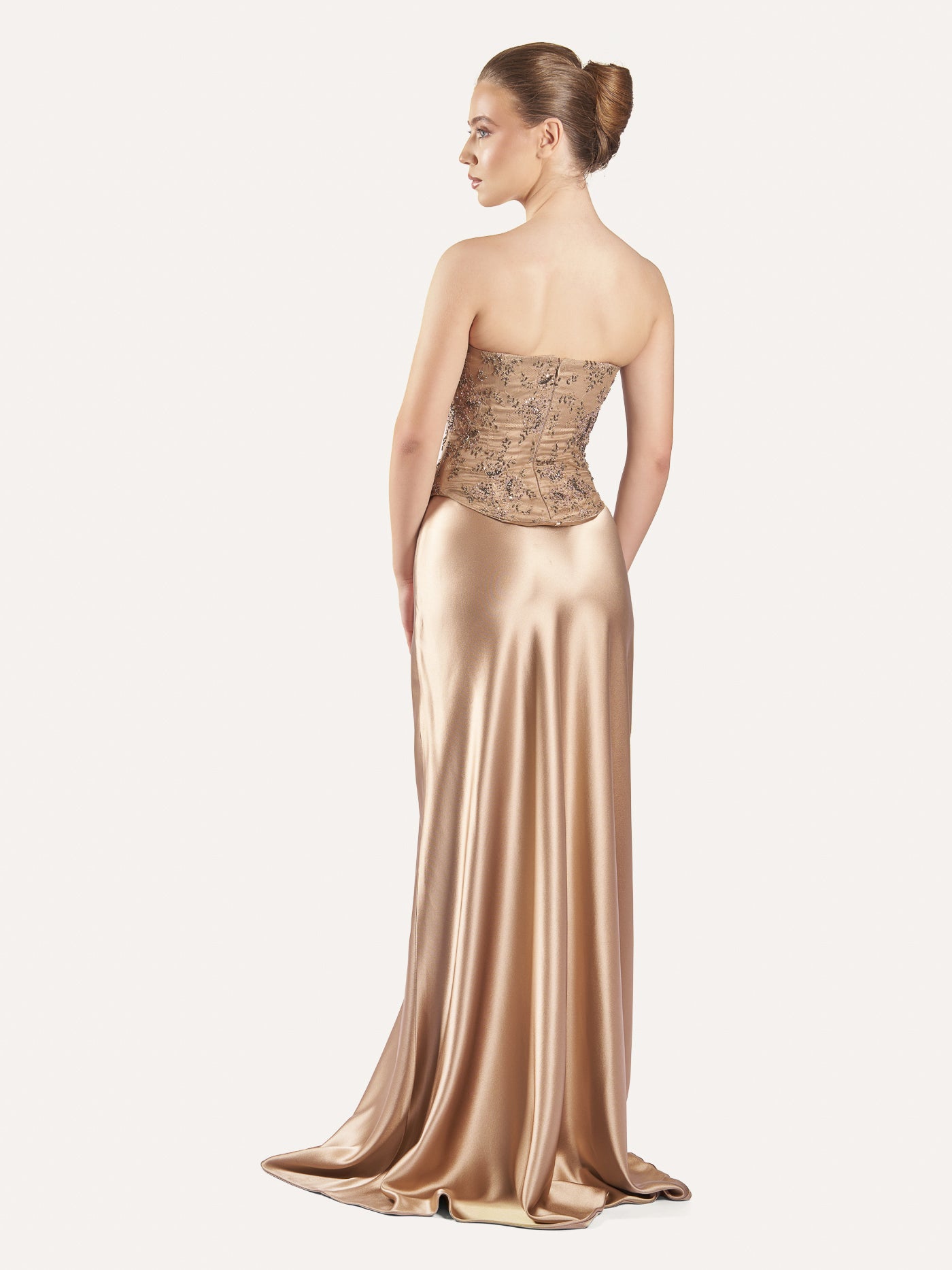 A-Shape Bias-Cut Long Silk Skirt