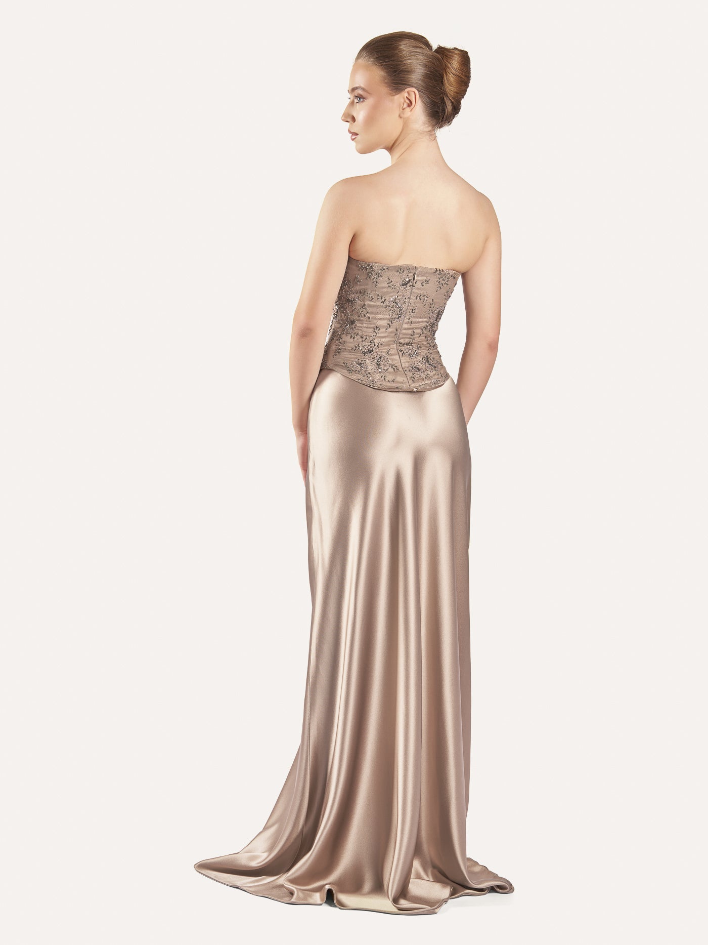 A-Line Bias-Cut Long Silk Skirt