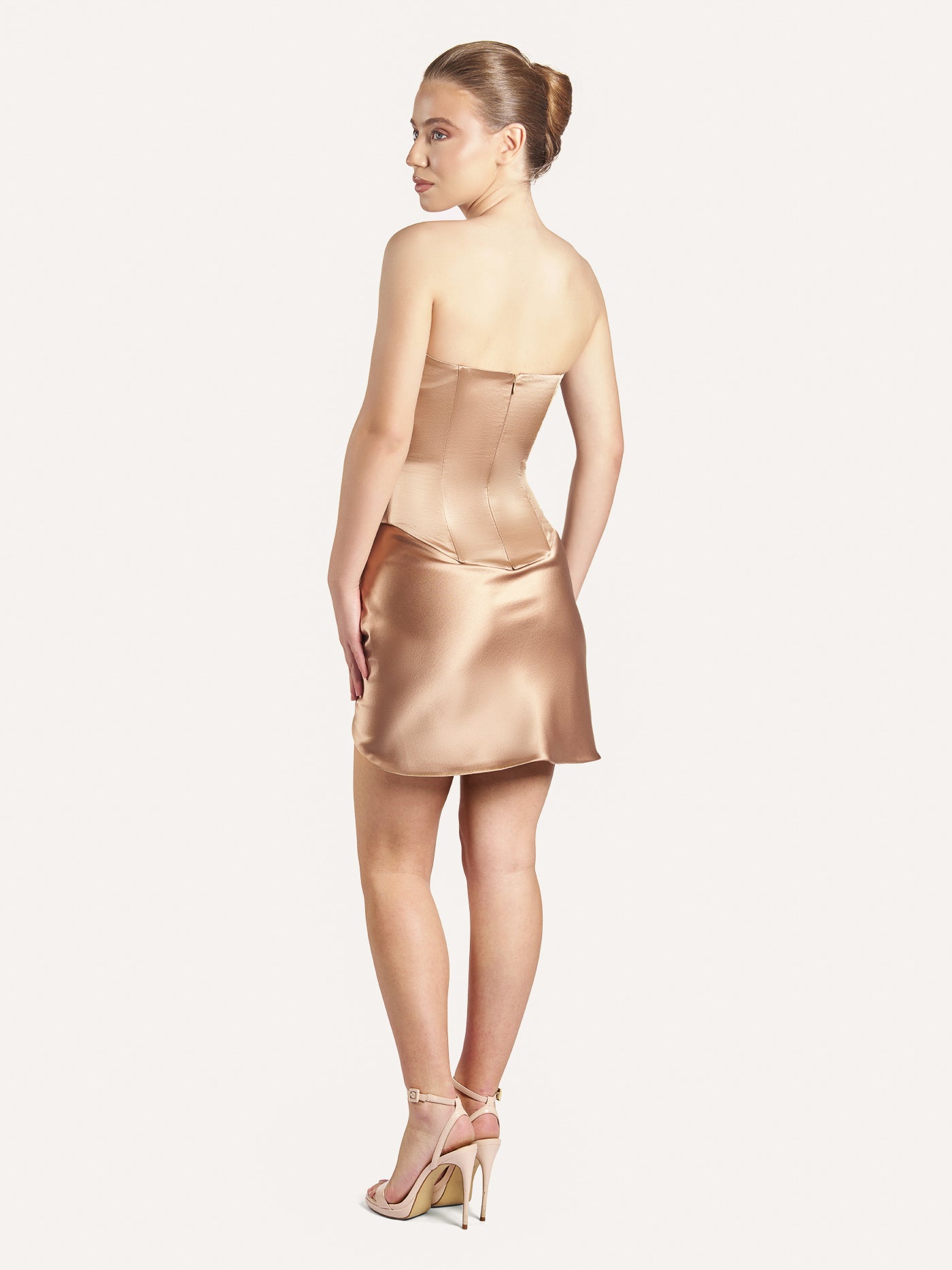 Draped Silk Short Skirt