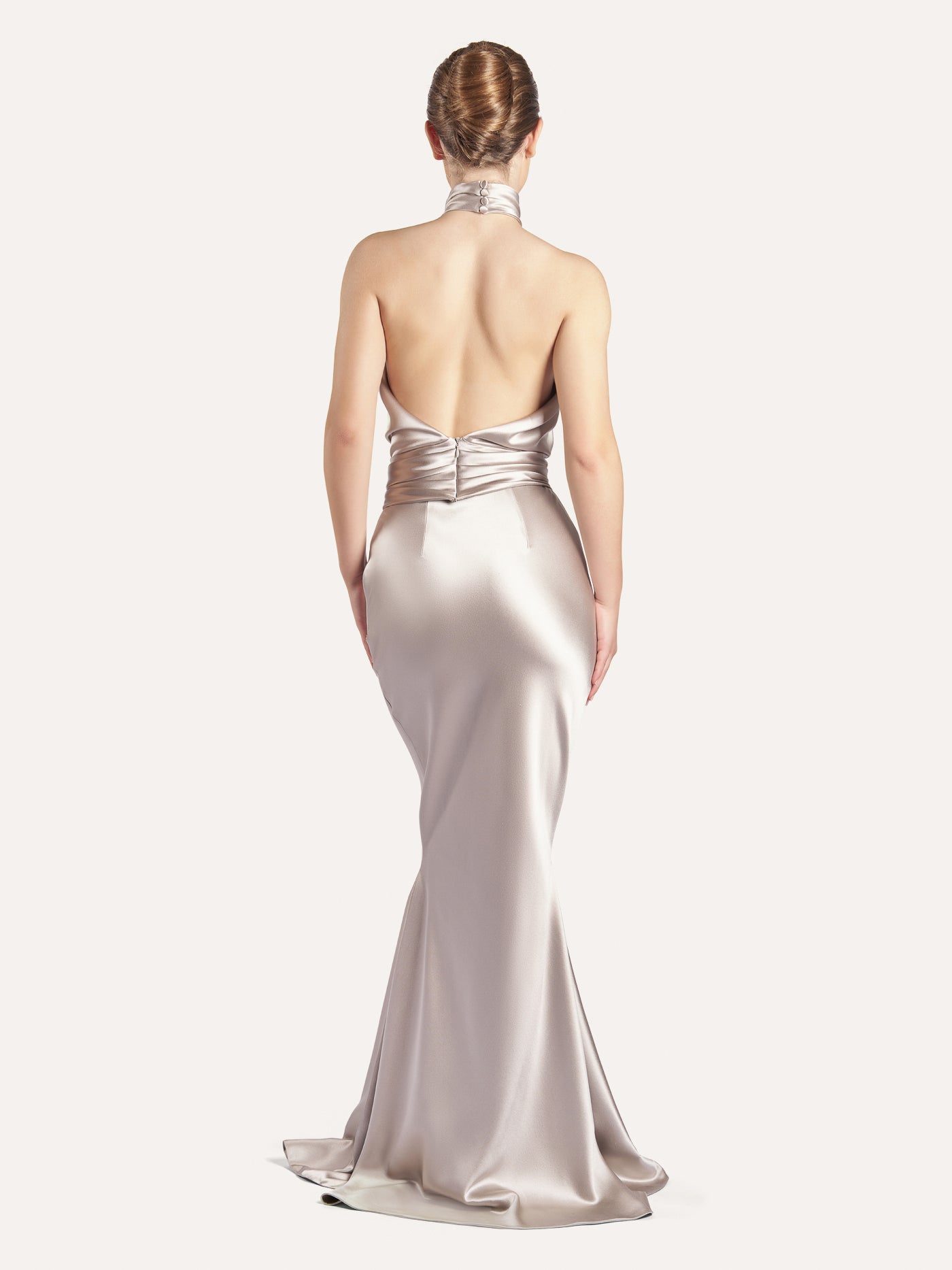 Draped Halter Silk Blouse