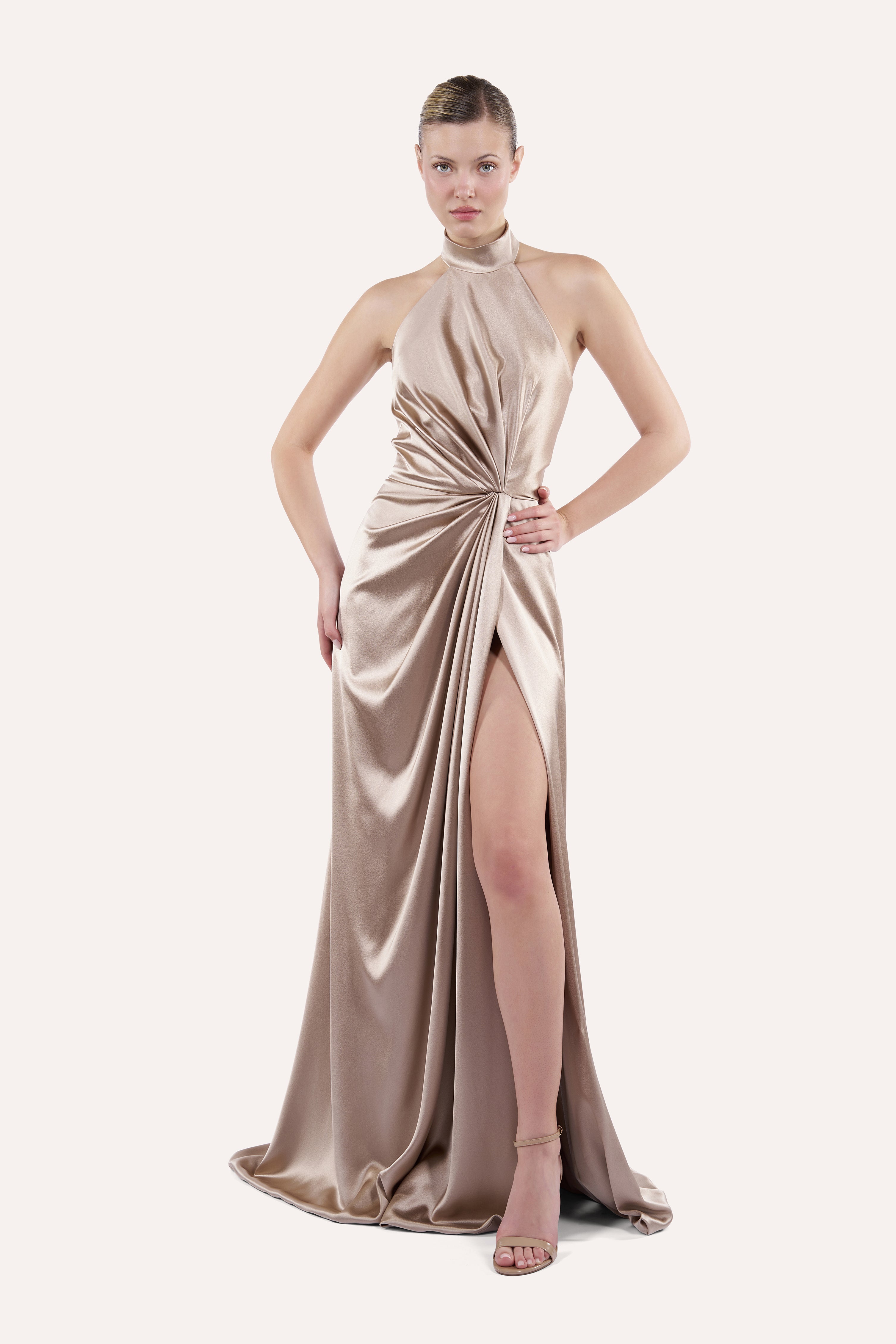 Draped halter dress