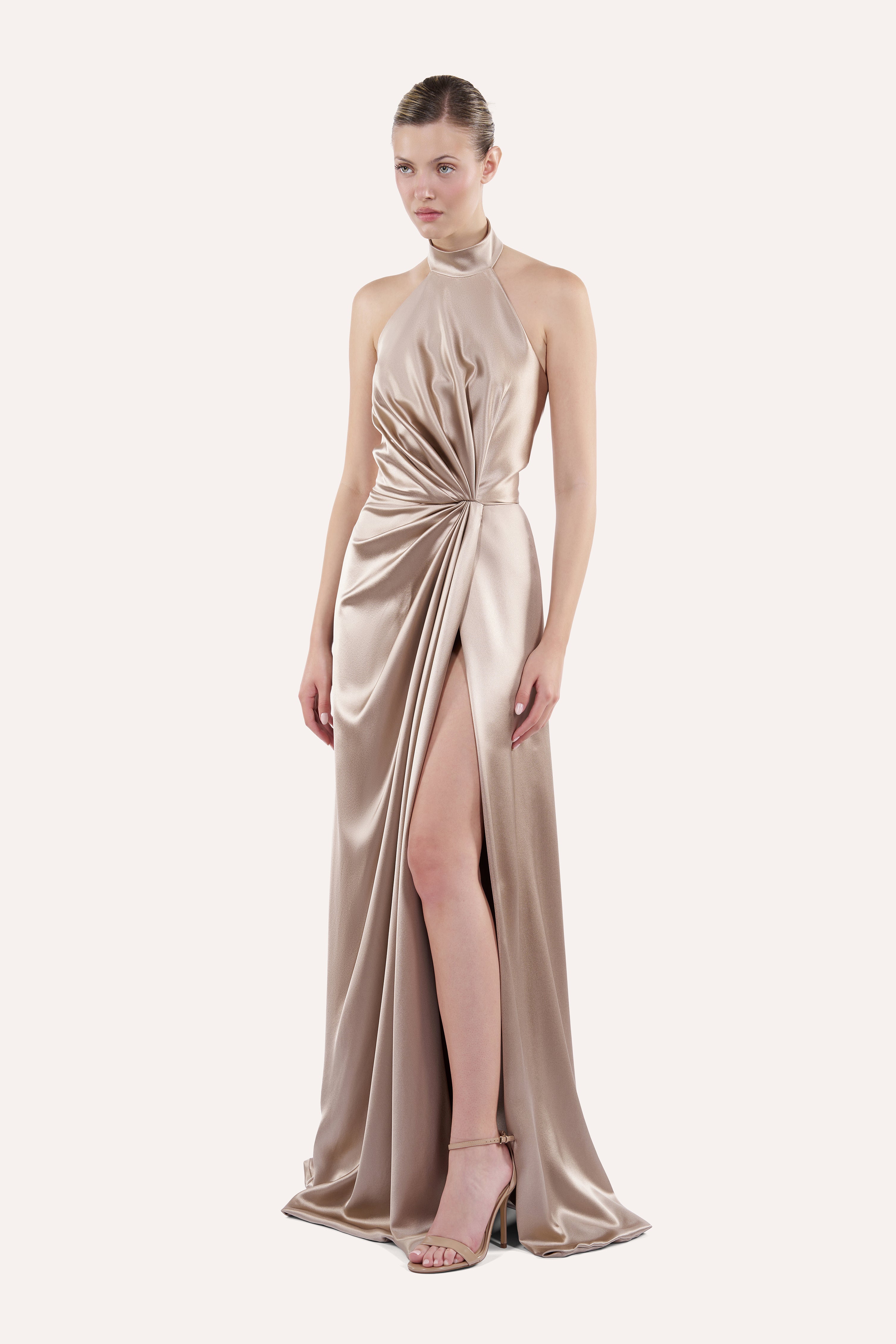 Draped halter dress
