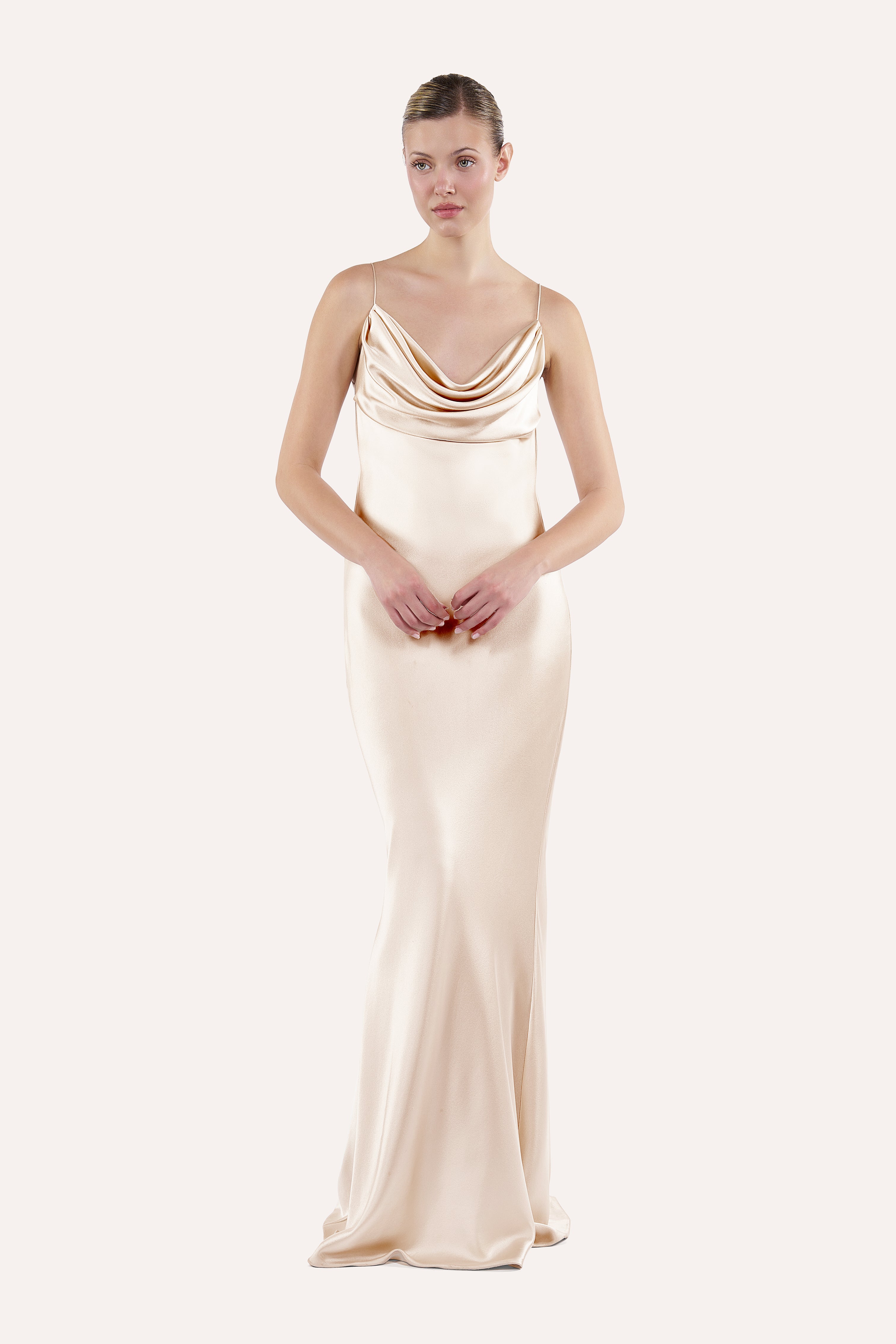 Cowl neck slip dress