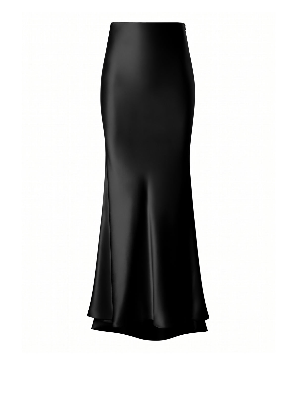 Flared silk midi skirt
