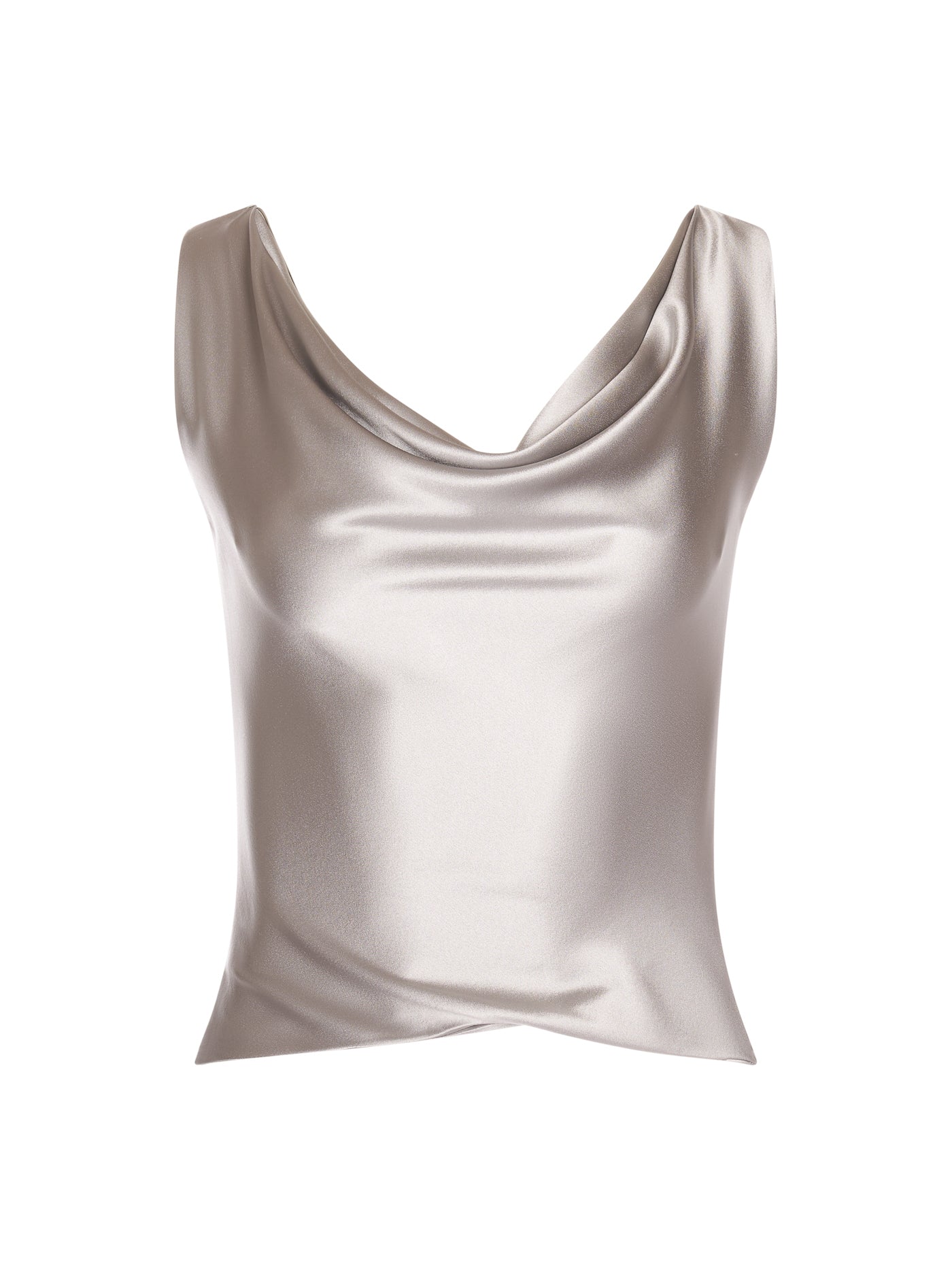 Draped Cowl Silk Blouse