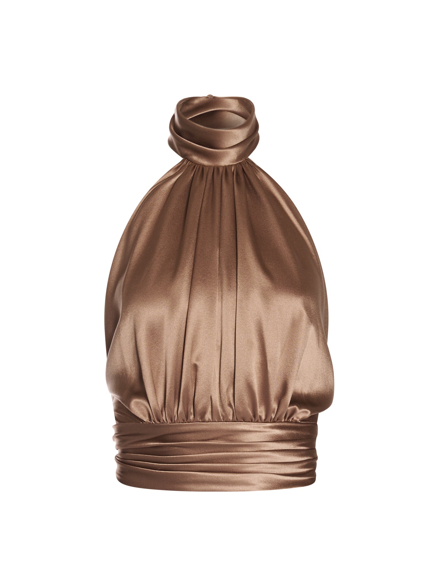 Draped Halter Silk Blouse