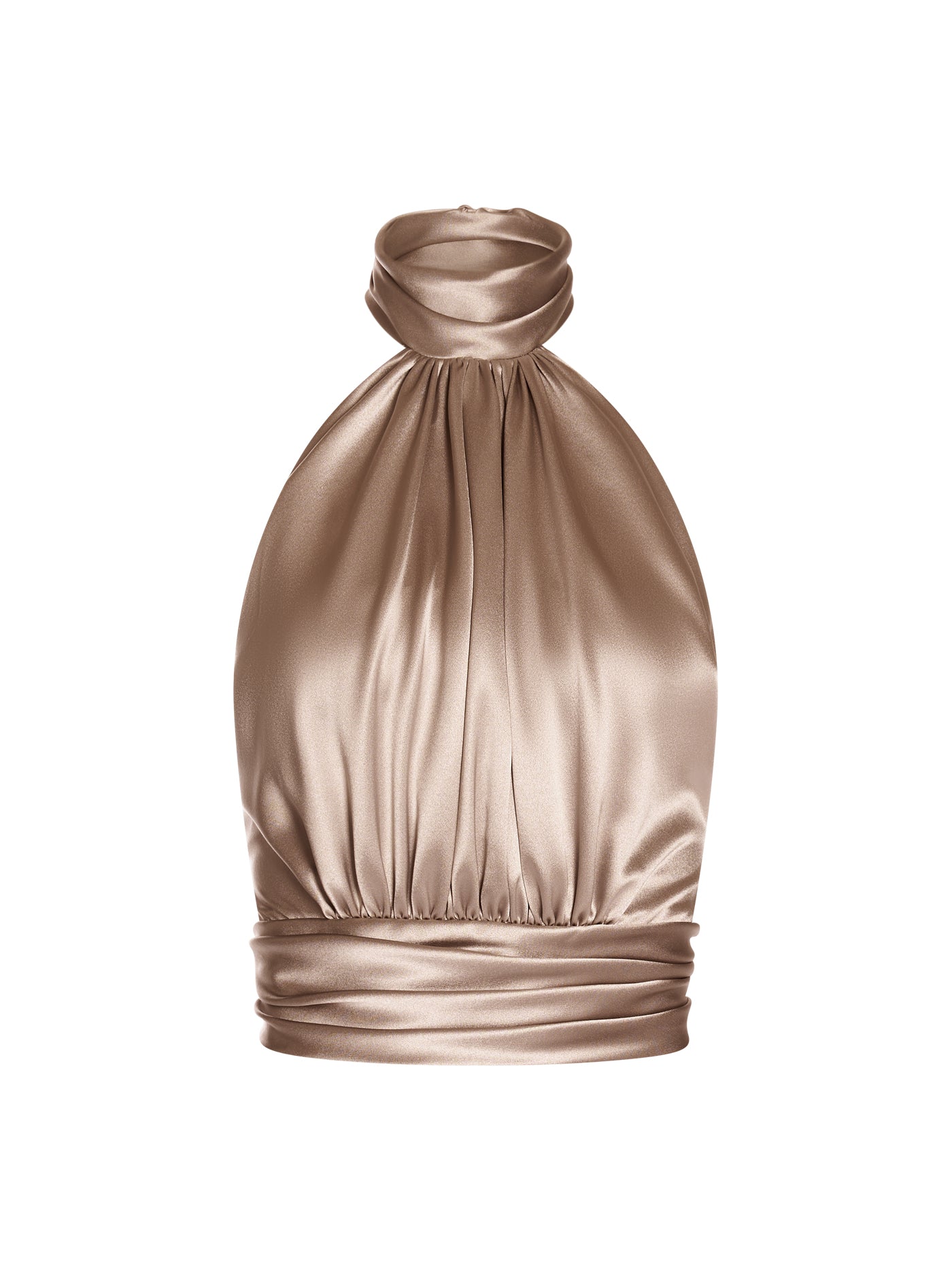 Draped Halter Silk Blouse