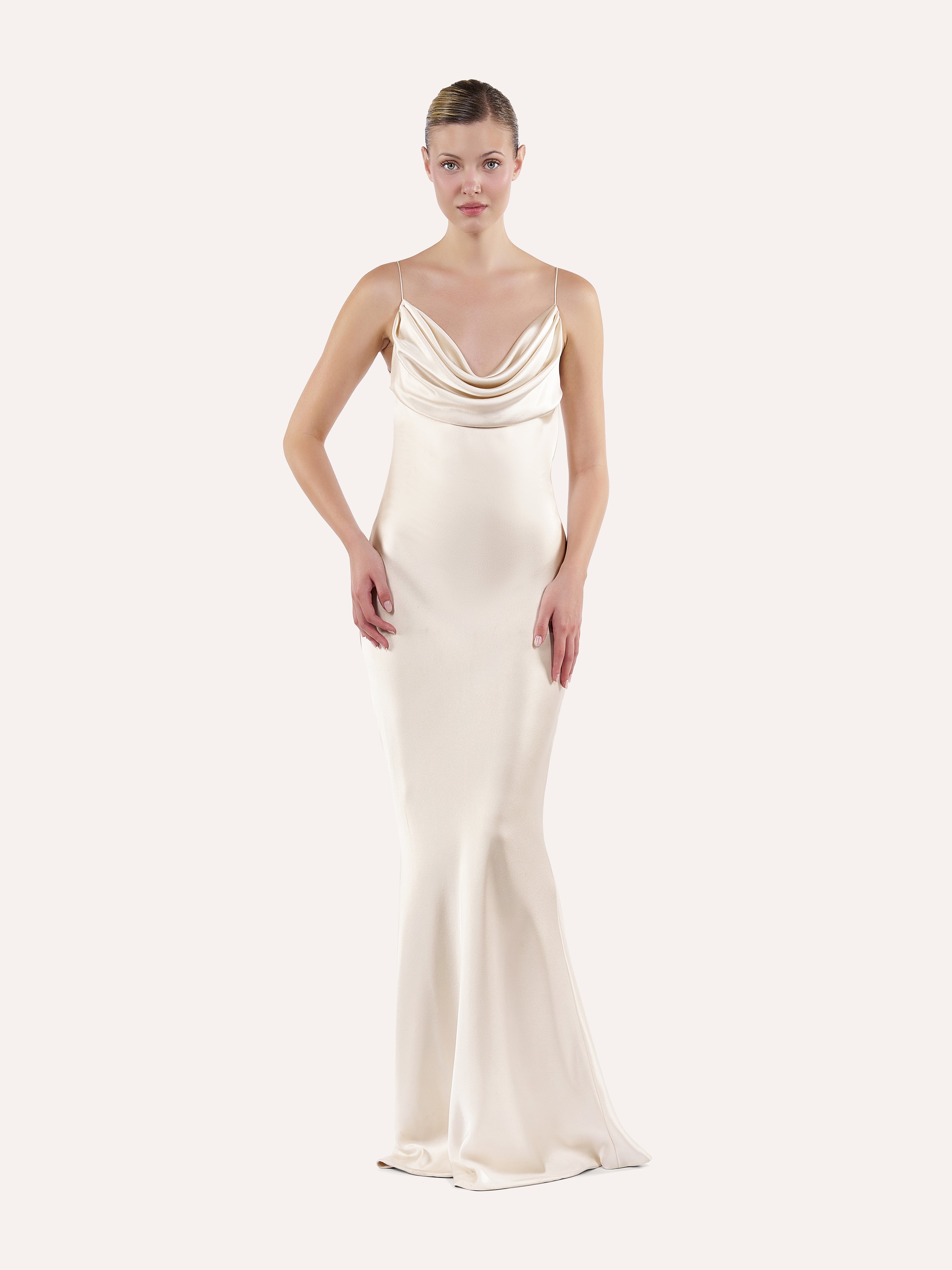 Cowl neck slip dress