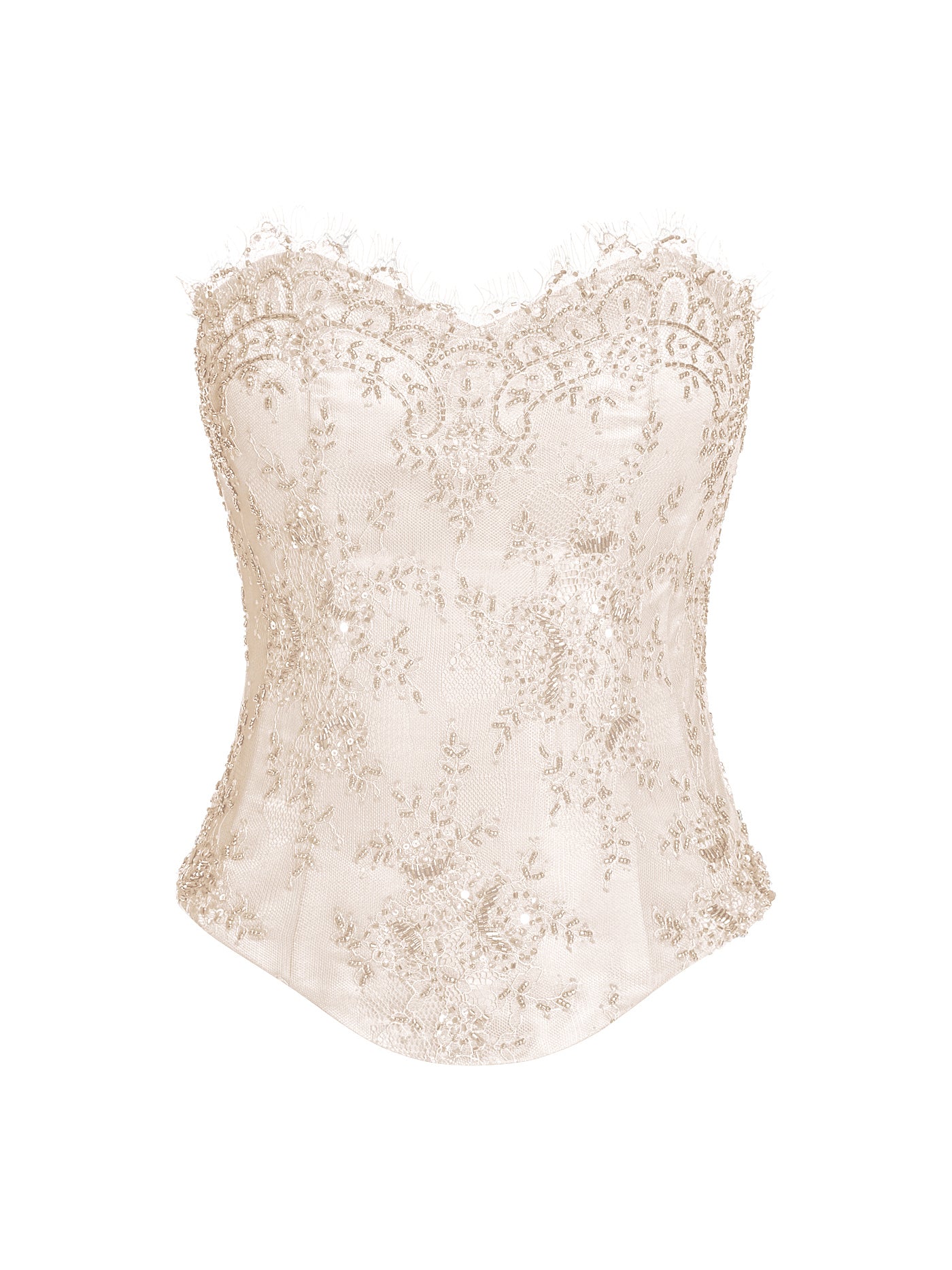 Embellished Lace Silk Corset