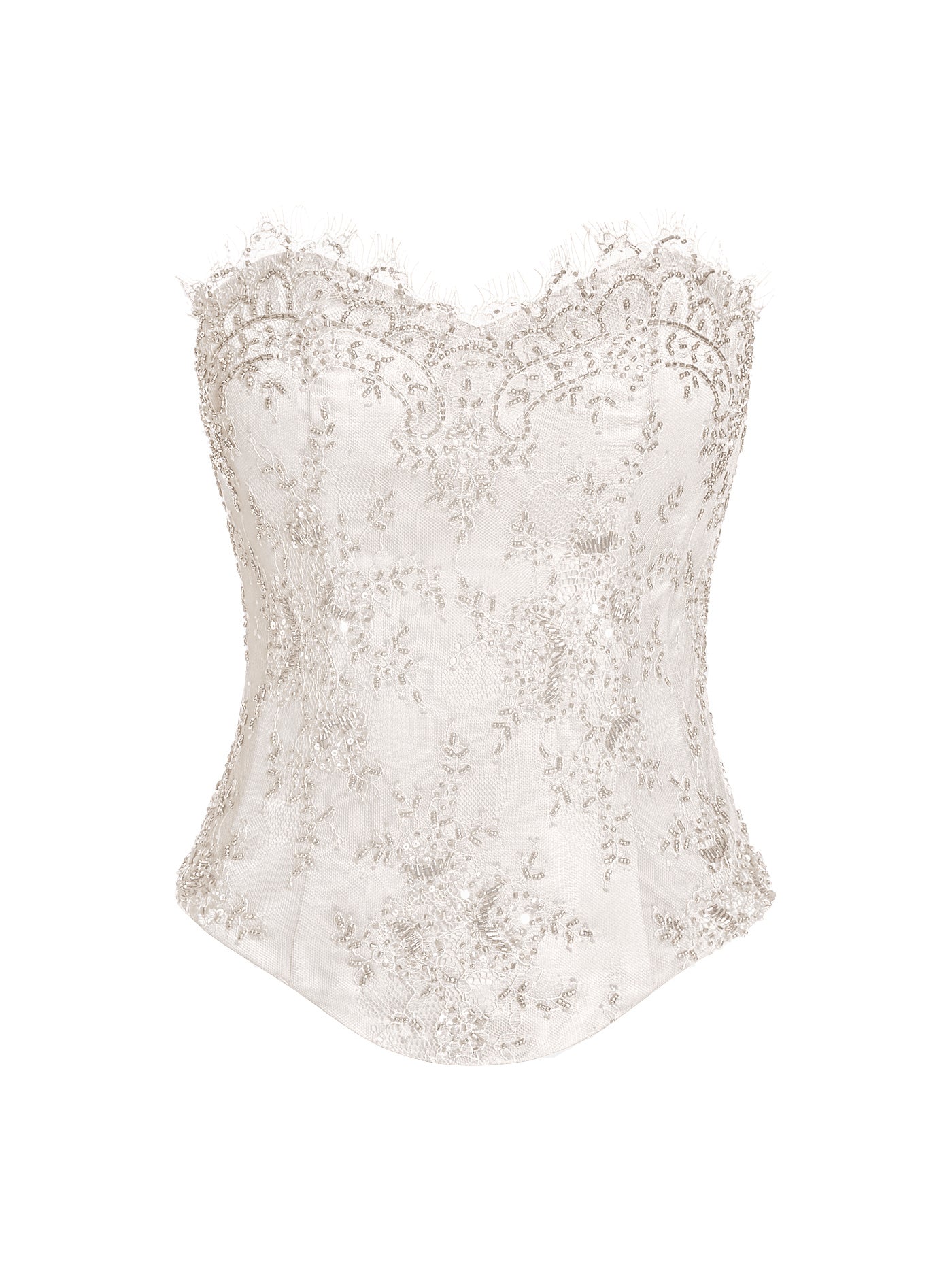 Embellished Lace Silk Corset