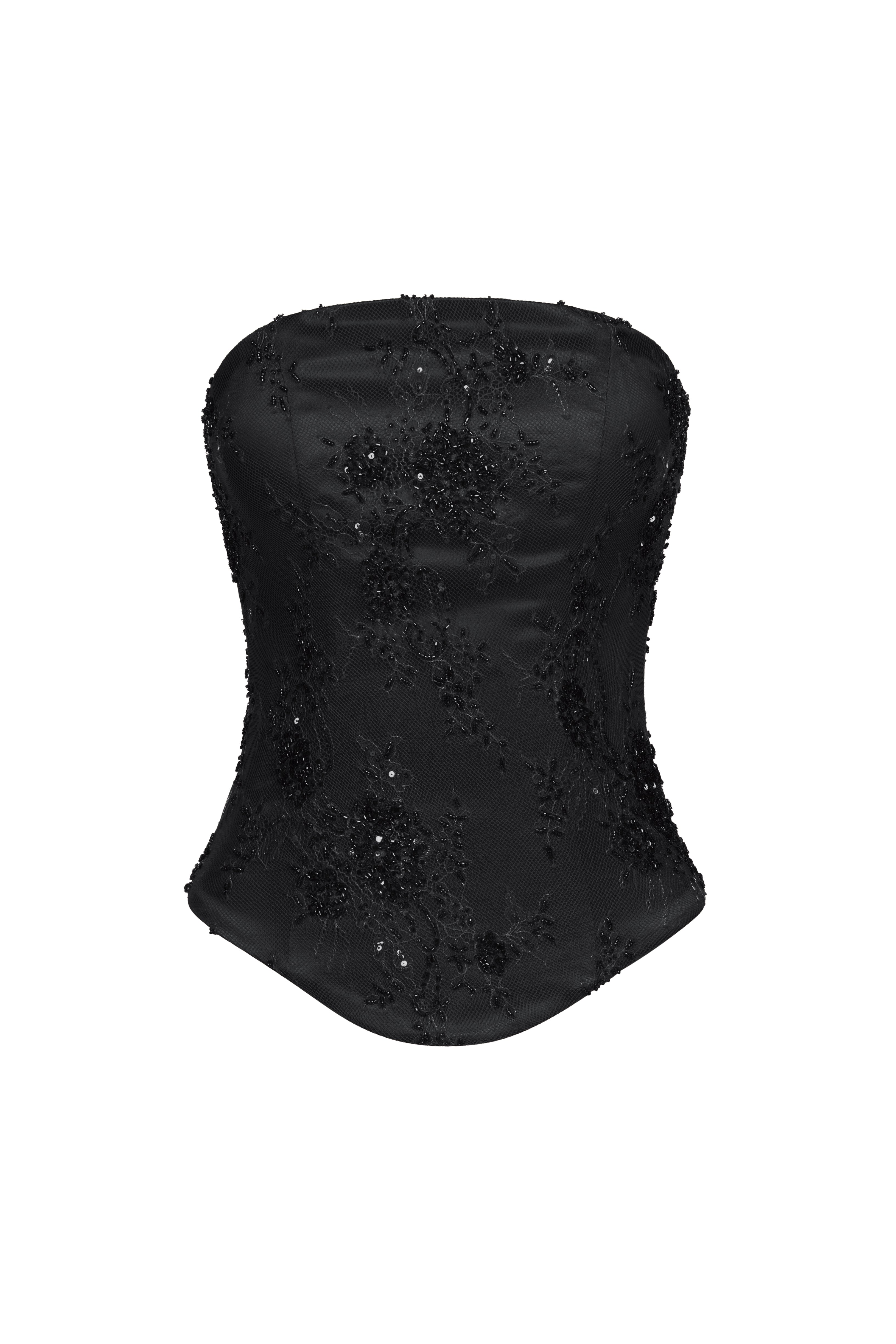 Embellished Lace Round Corset