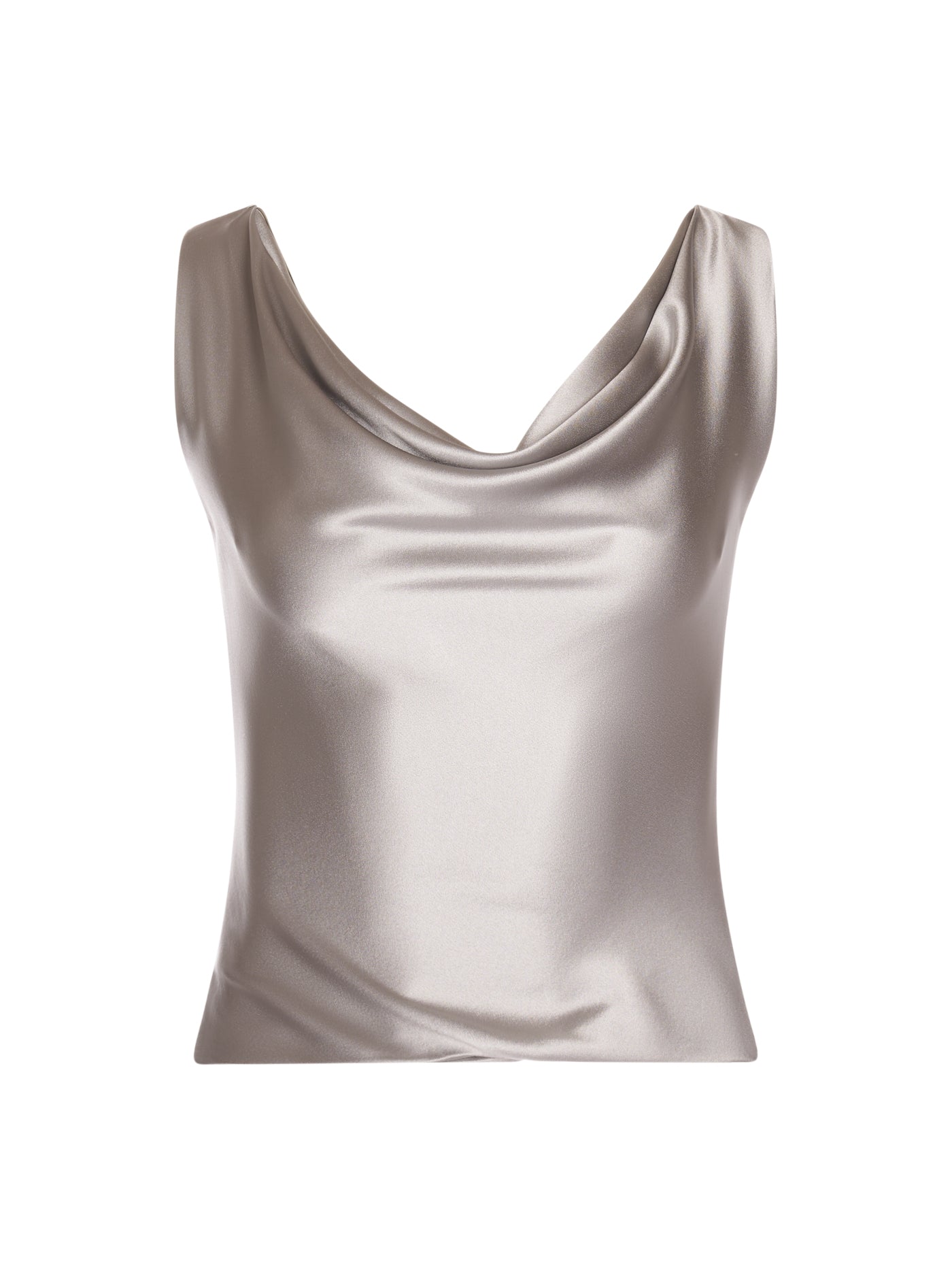 Draped Cowl Silk Blouse