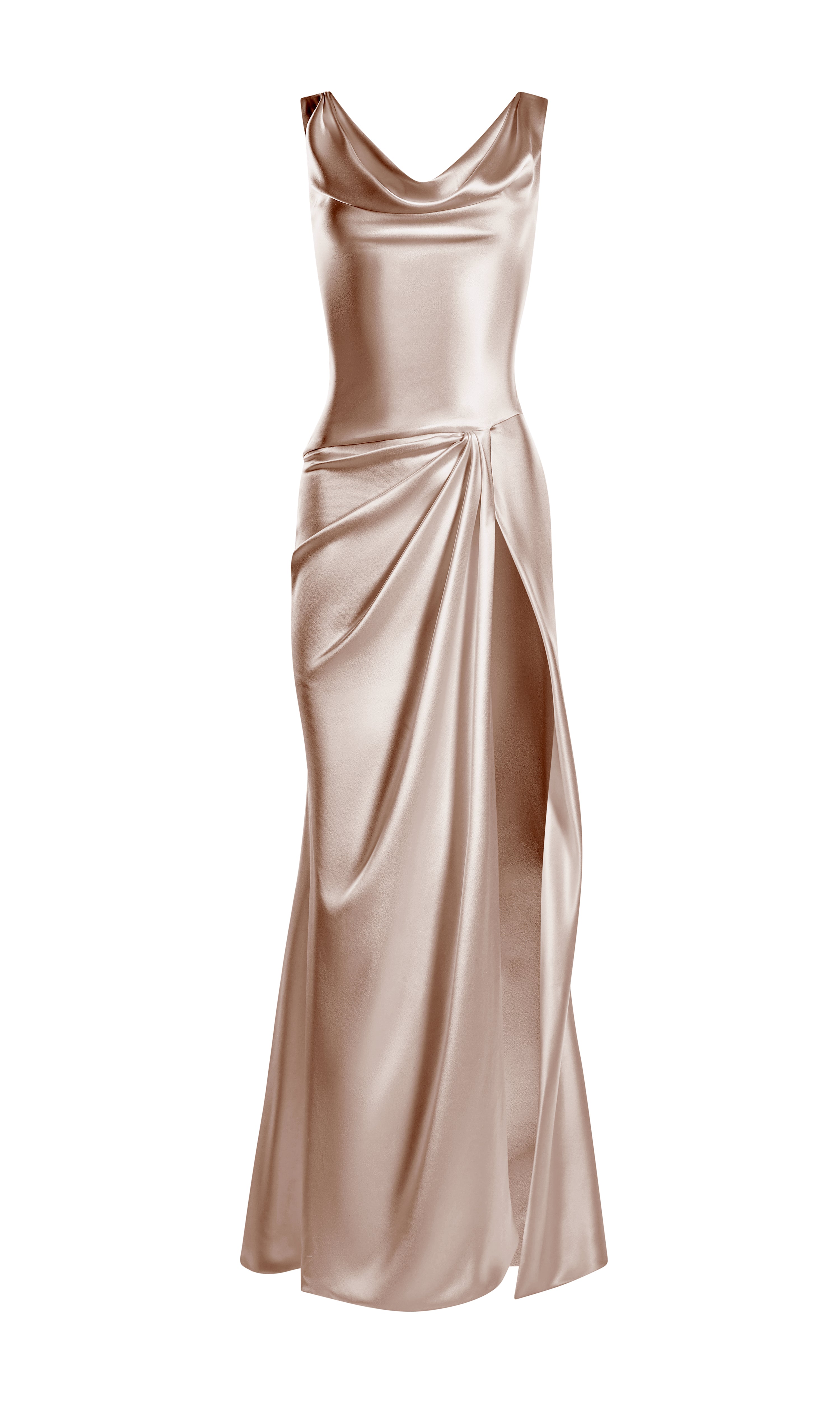 Draped cowl-neck dress