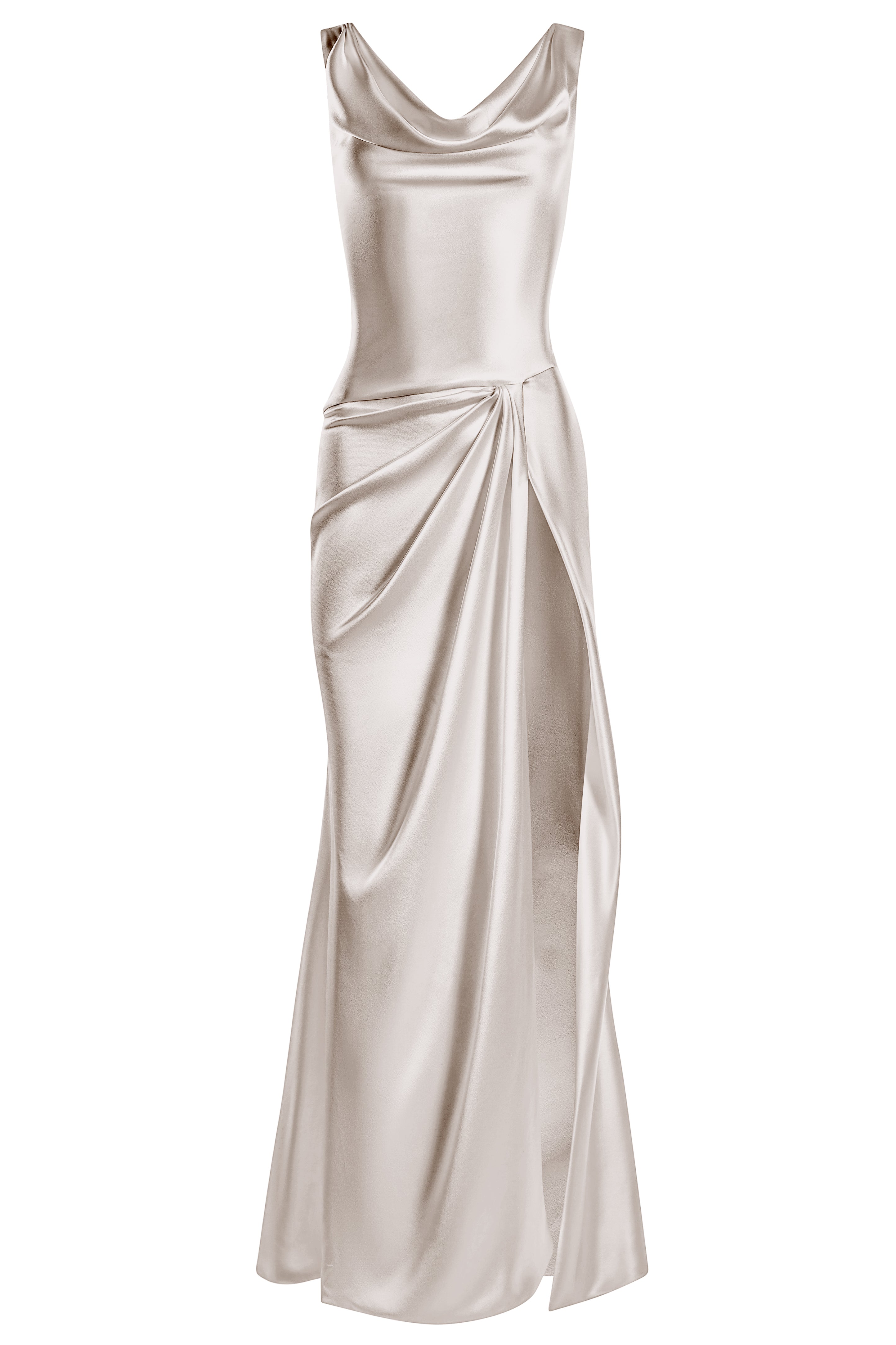 Draped cowl-neck dress