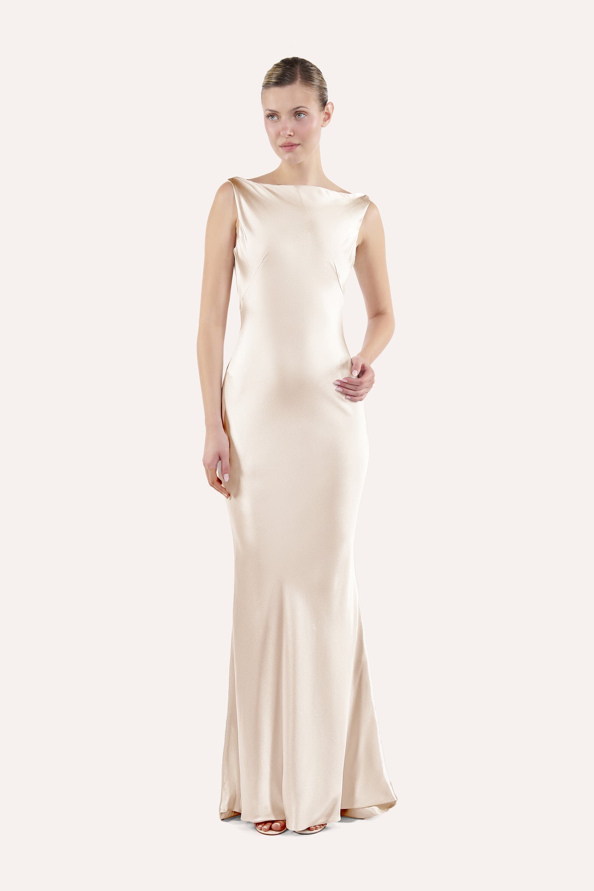 Cowl-back slip dress