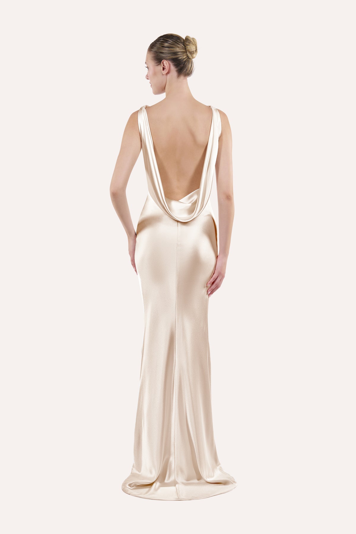 Cowl-back slip dress