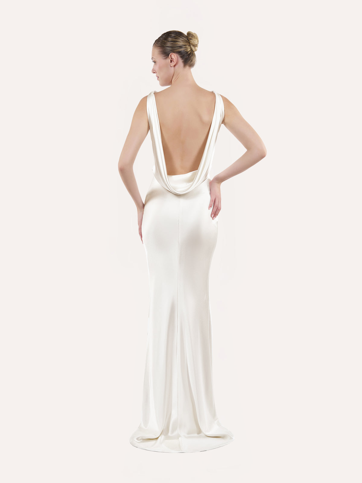 Cowl-back slip dress