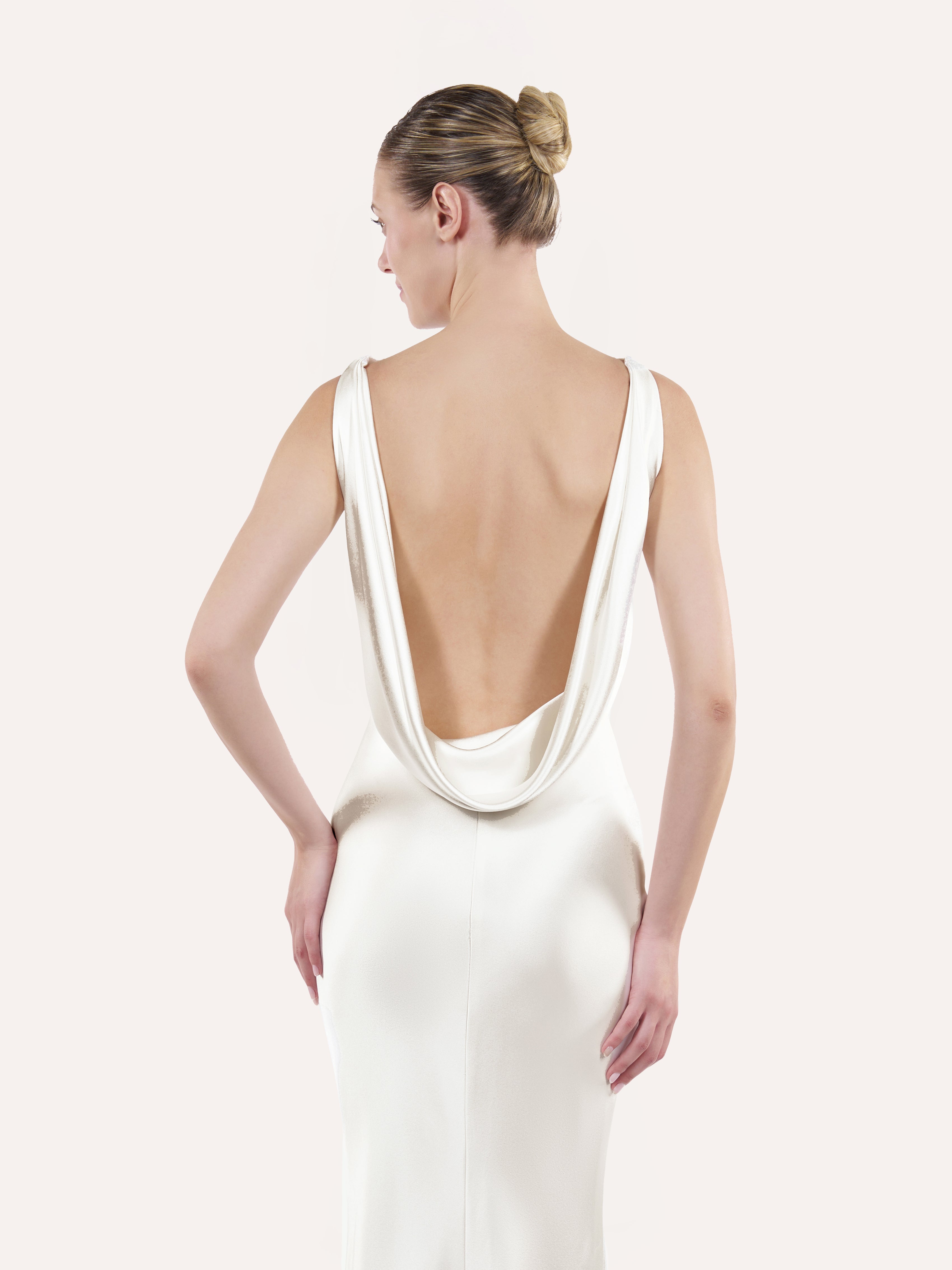 Cowl-back slip dress