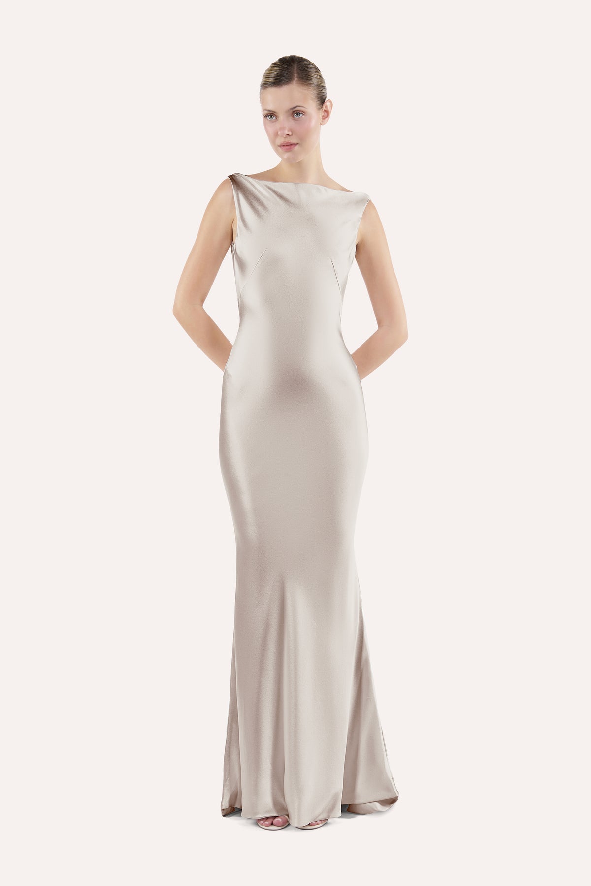 Cowl-back slip dress