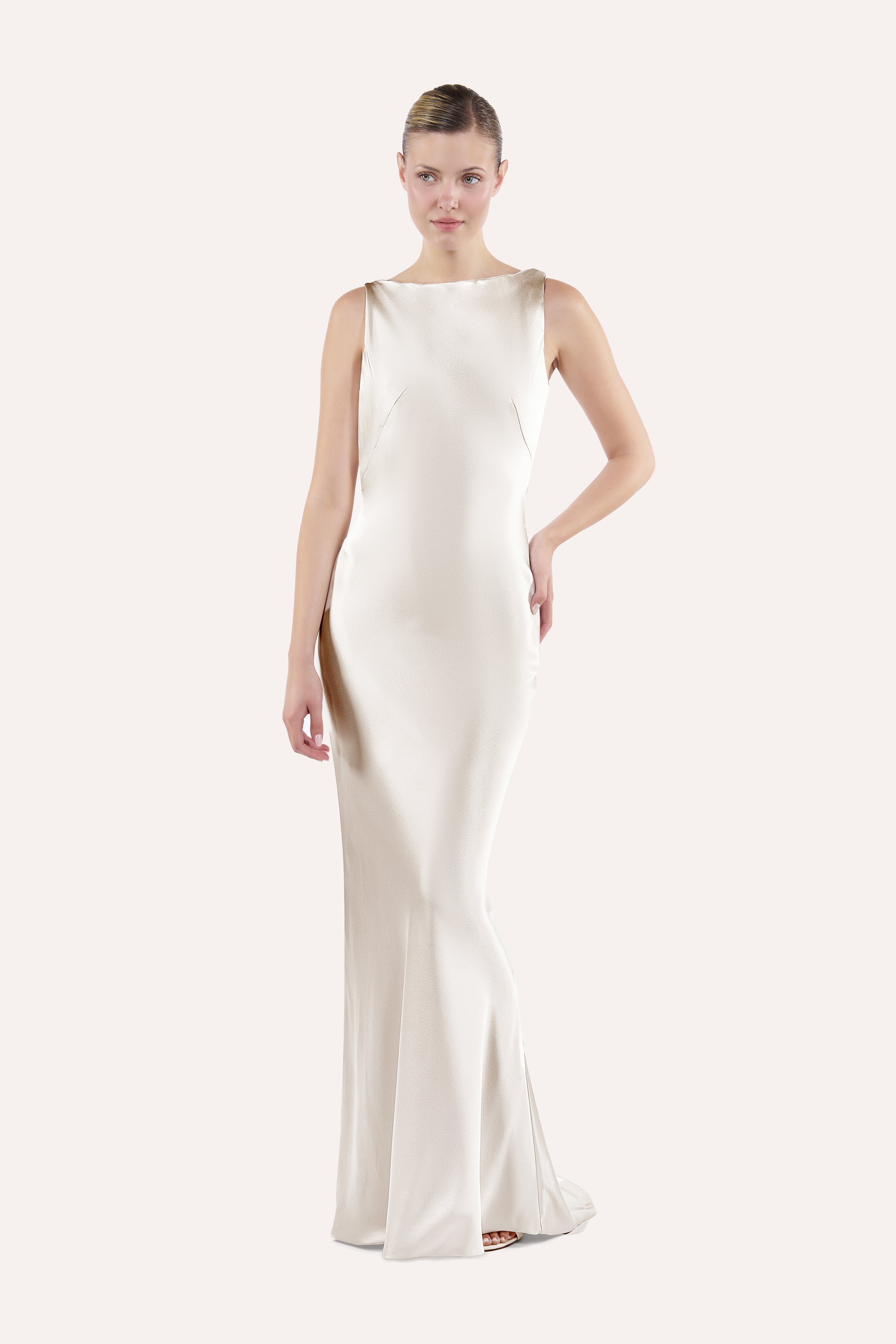 Cowl-back slip dress