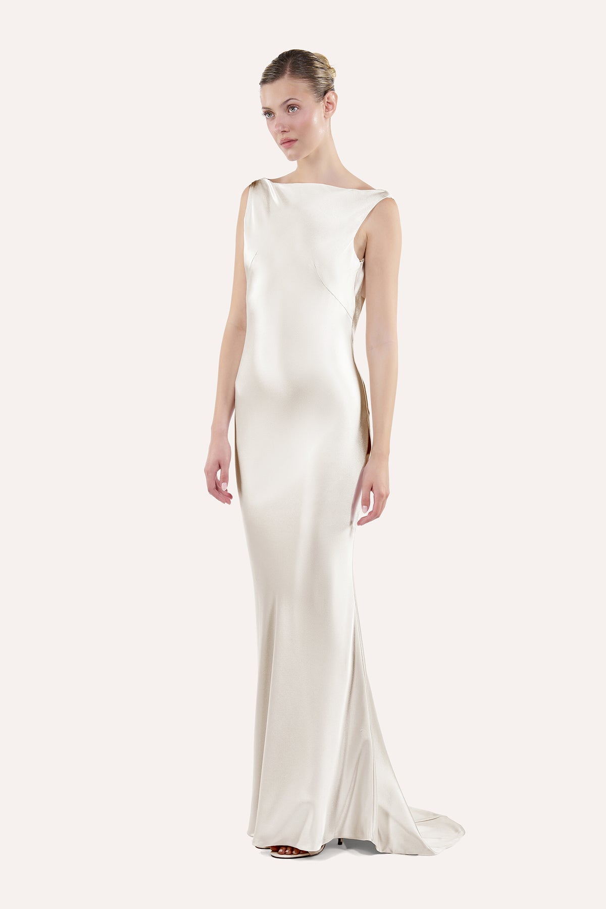 Cowl-back slip dress