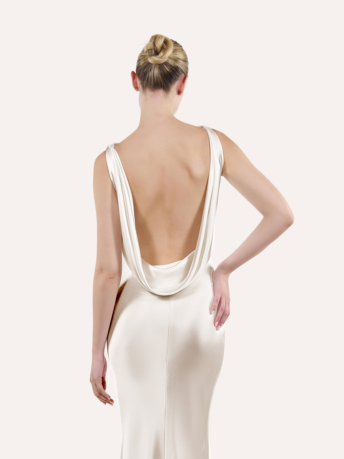 Cowl-back slip dress