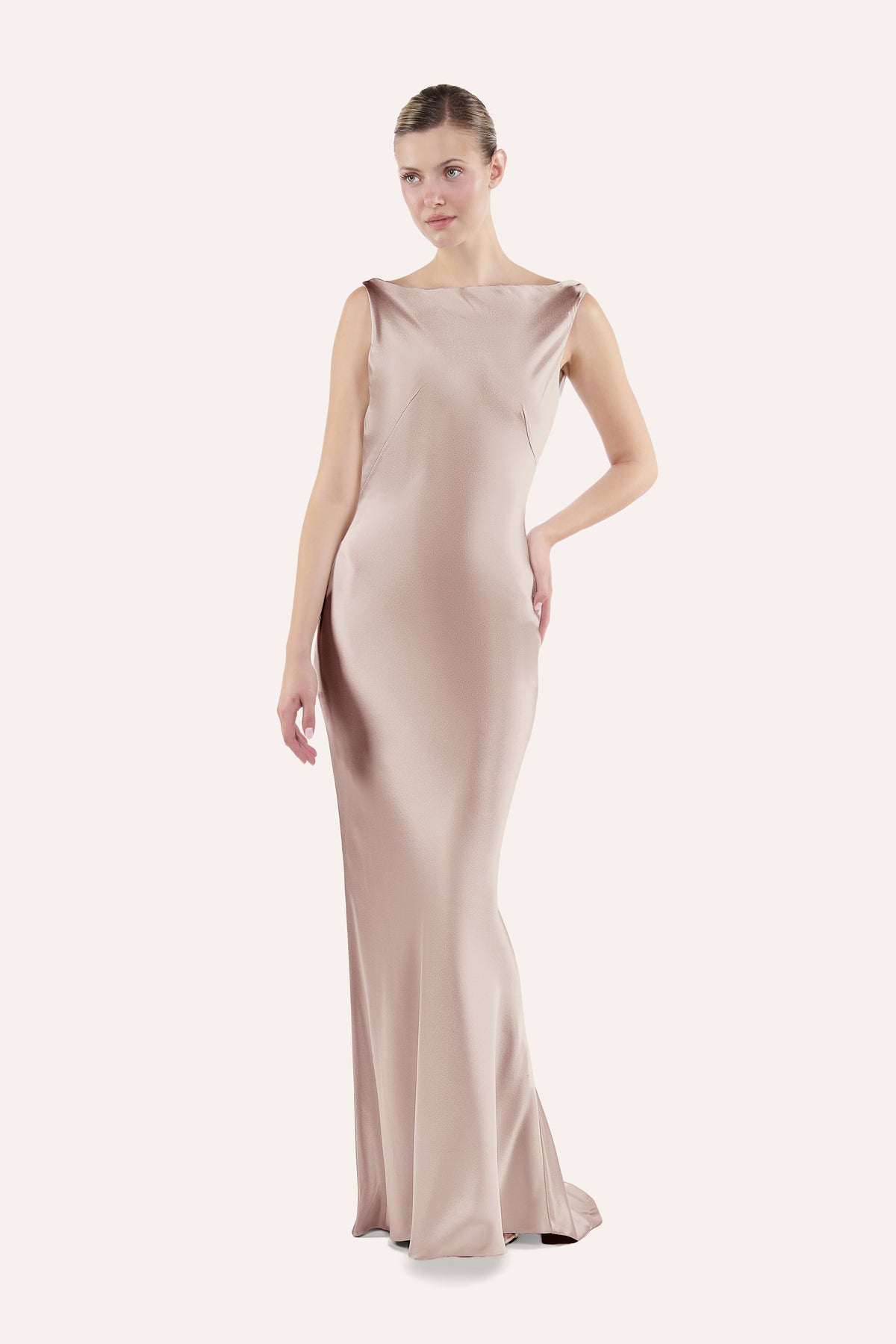 Cowl-back slip dress