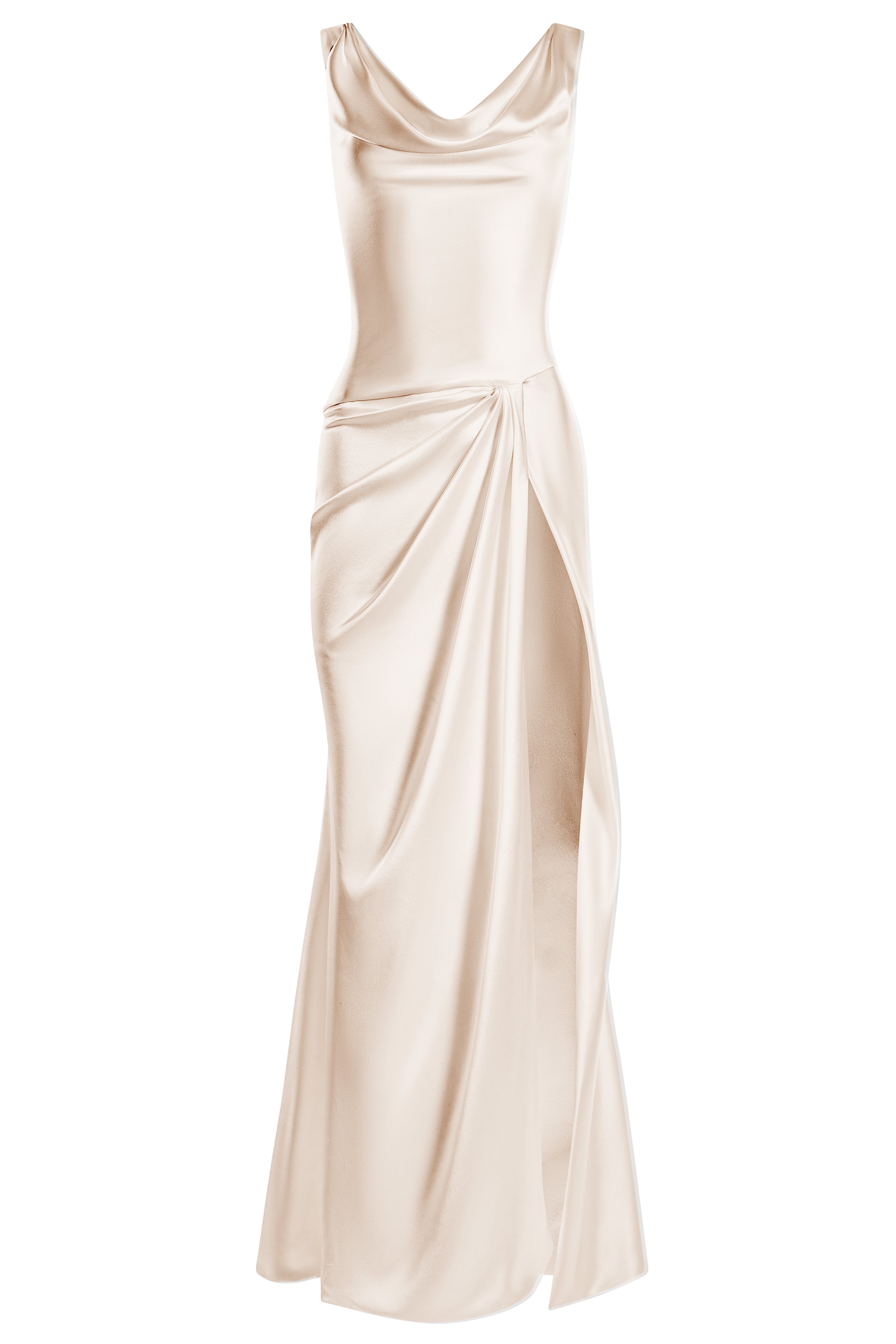 Draped cowl-neck dress