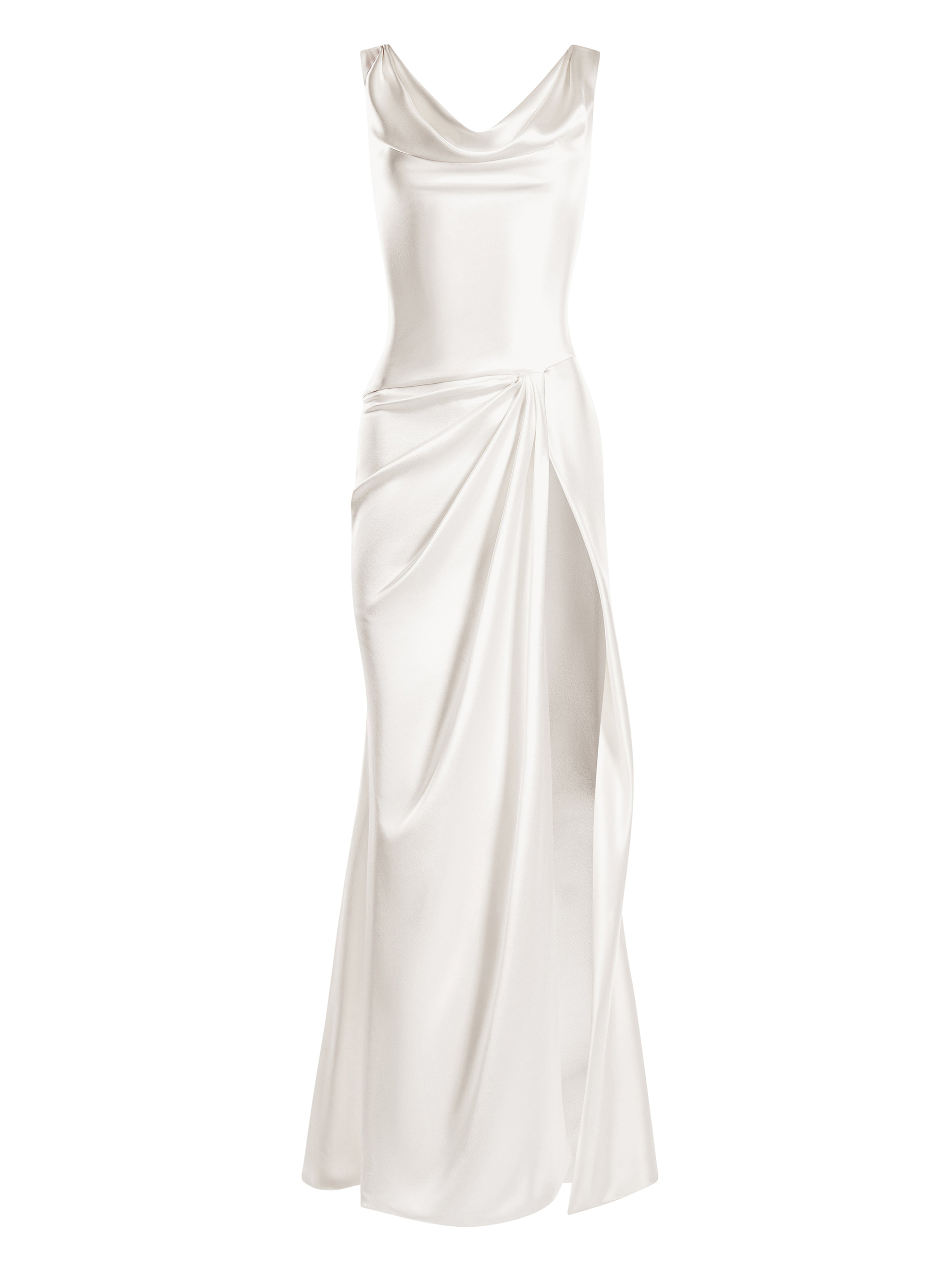 Draped cowl-neck dress