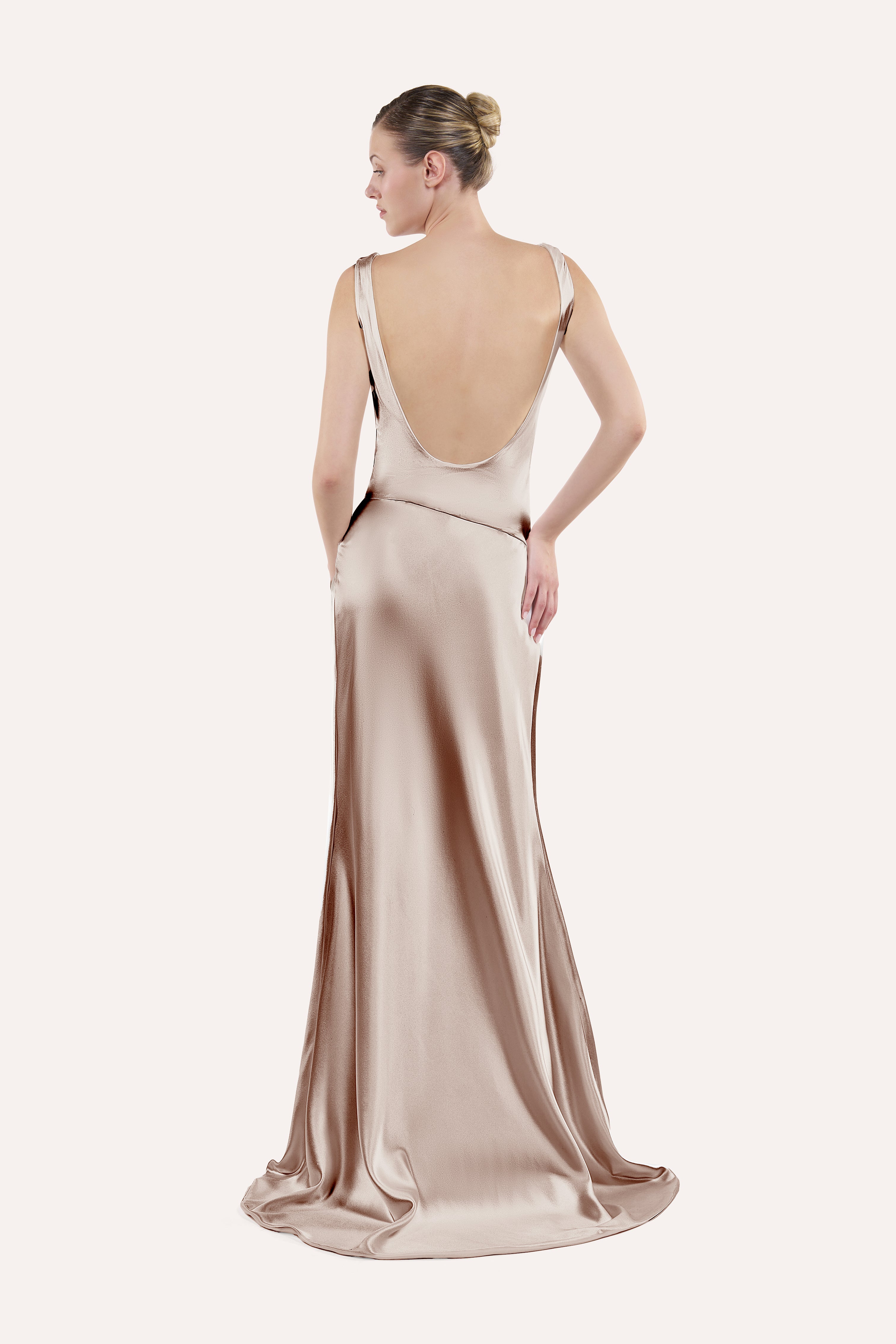 Draped cowl-neck dress