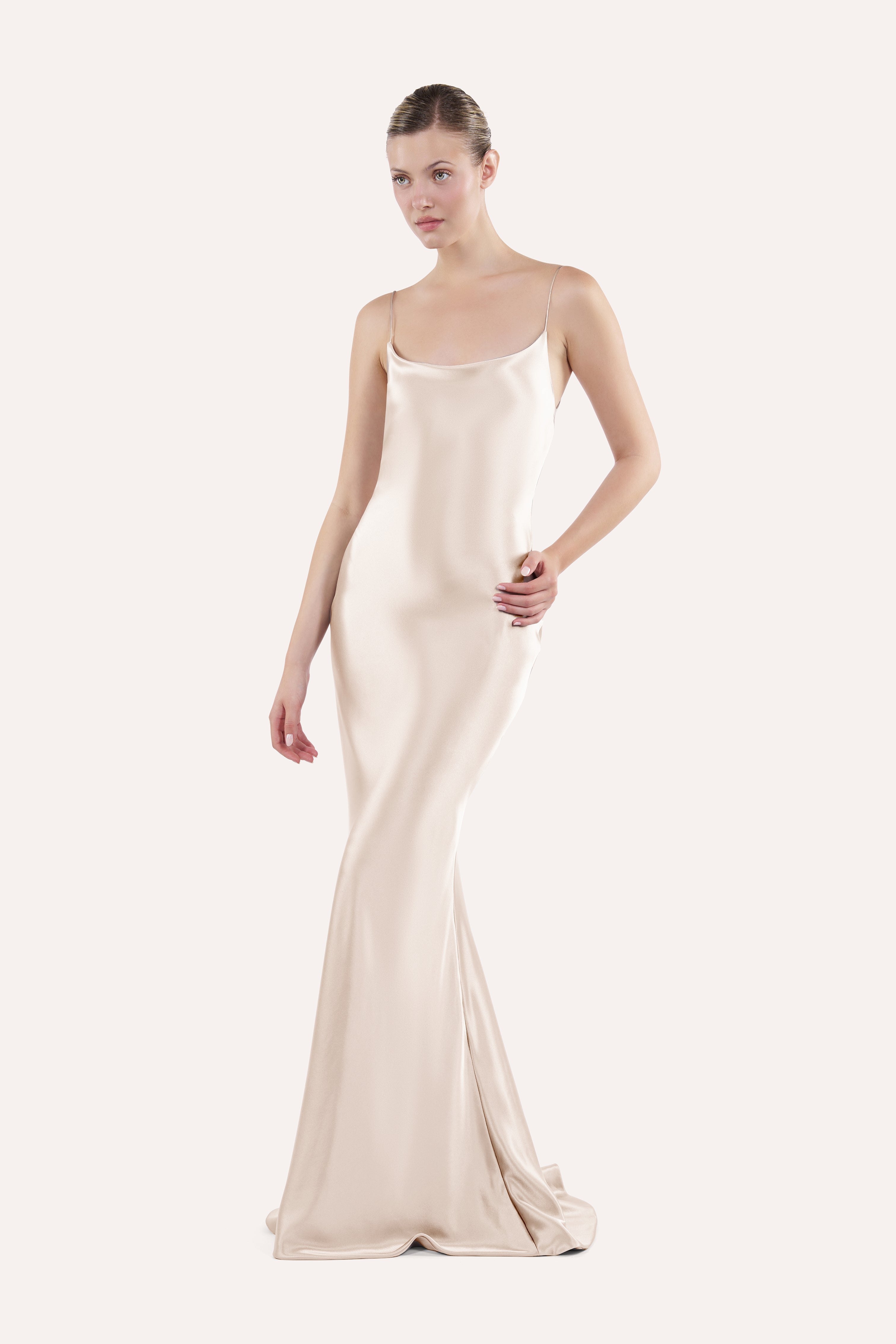 Boat-neck slip dress