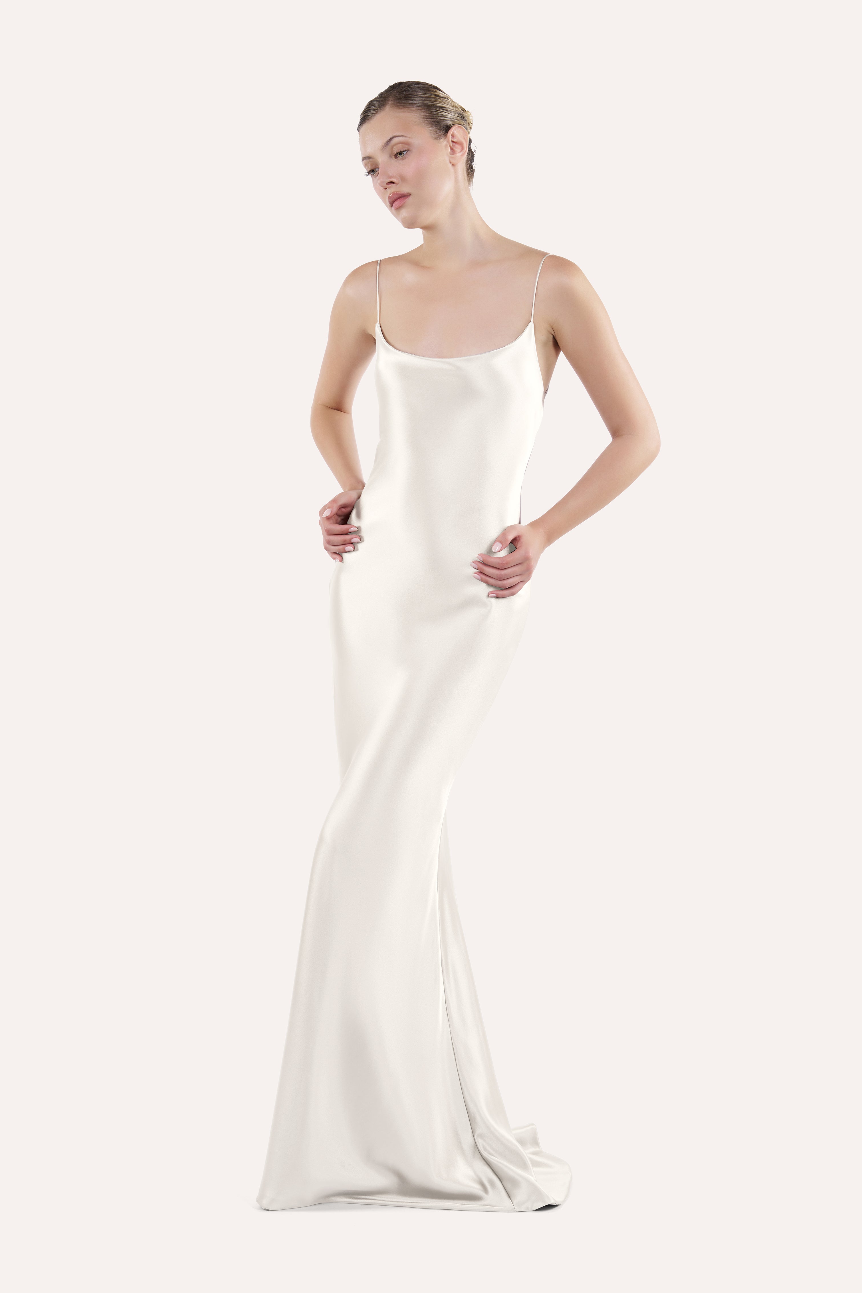 Boat-neck slip dress