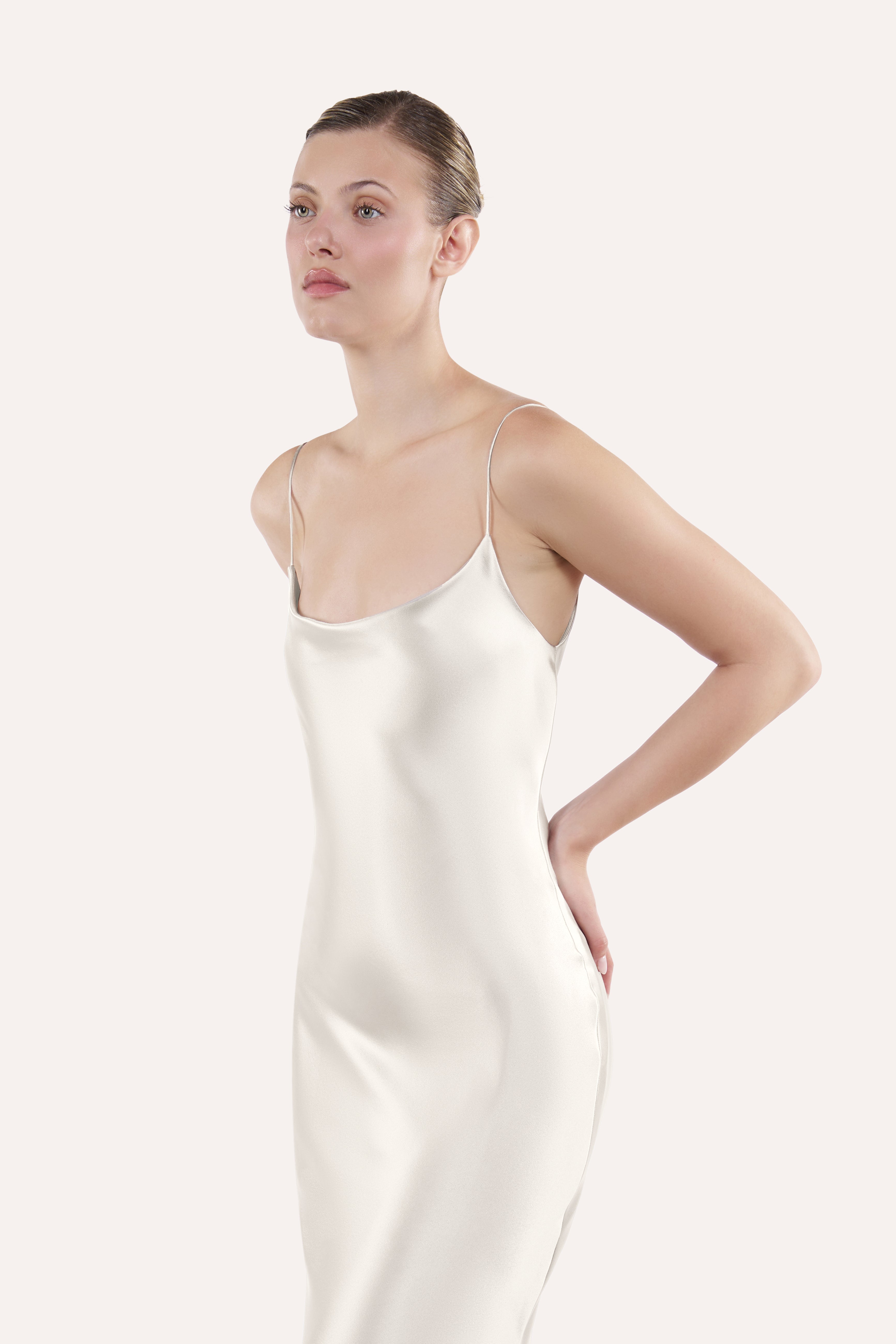 Boat-neck slip dress