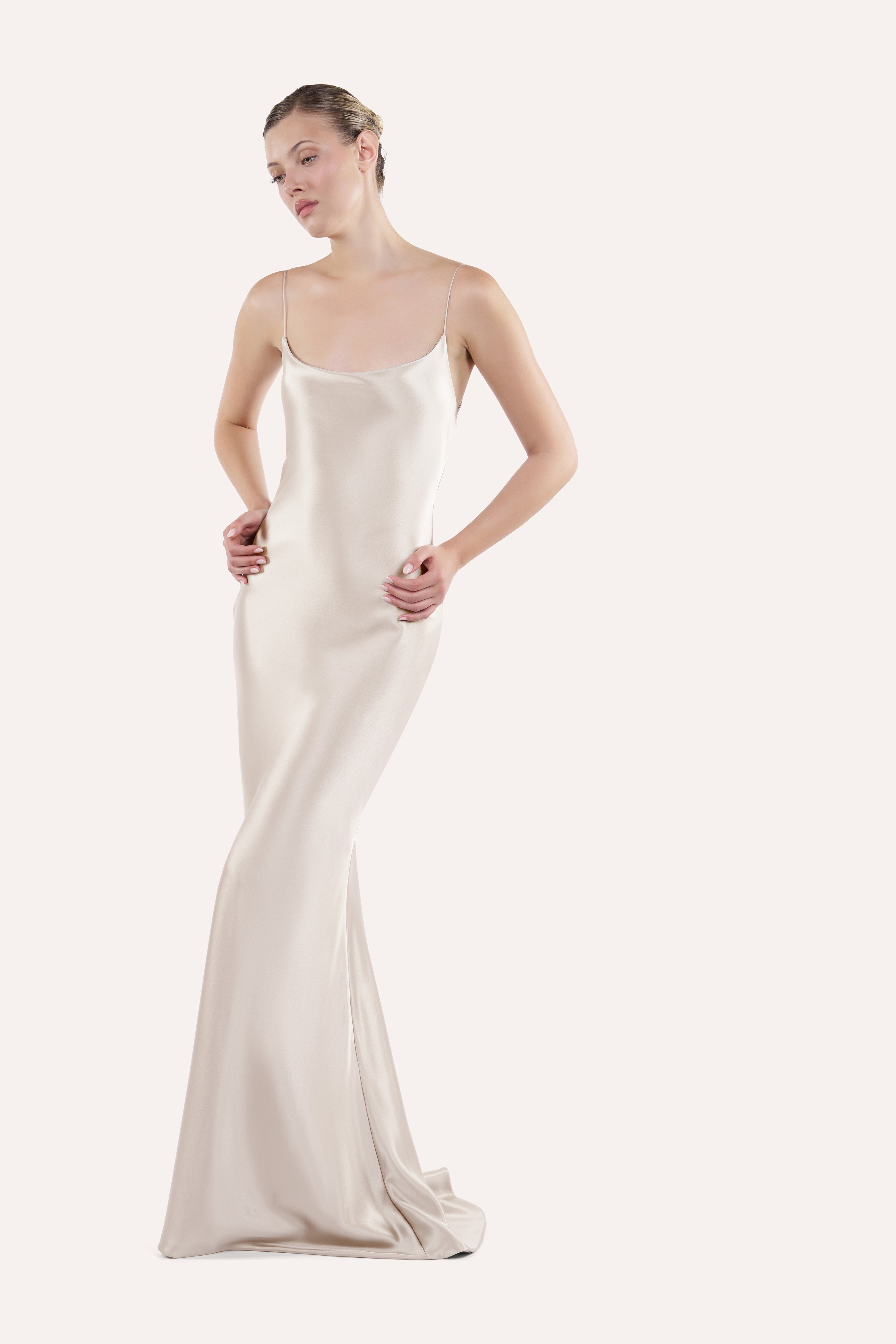 Boat-neck slip dress