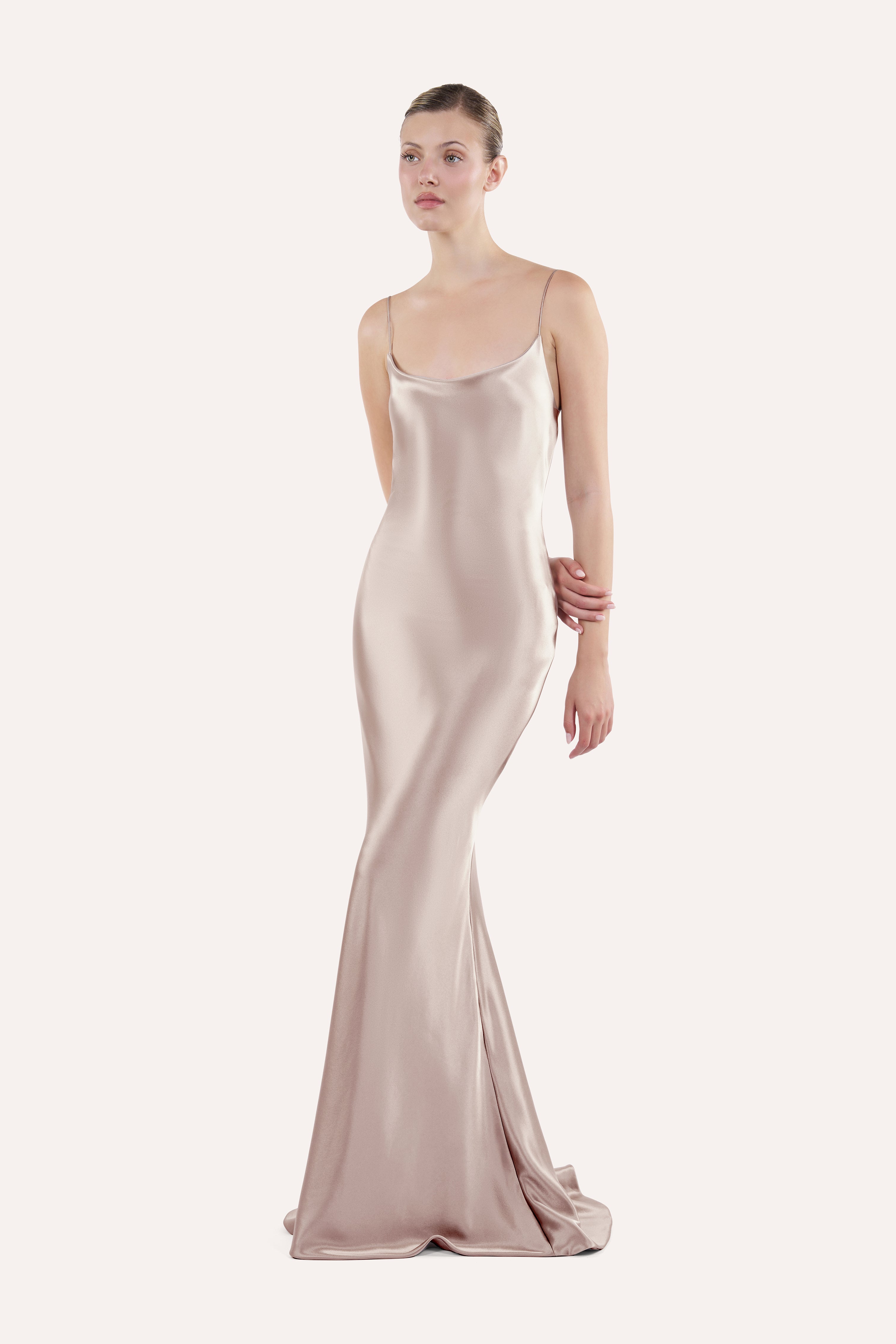 Boat-neck slip dress