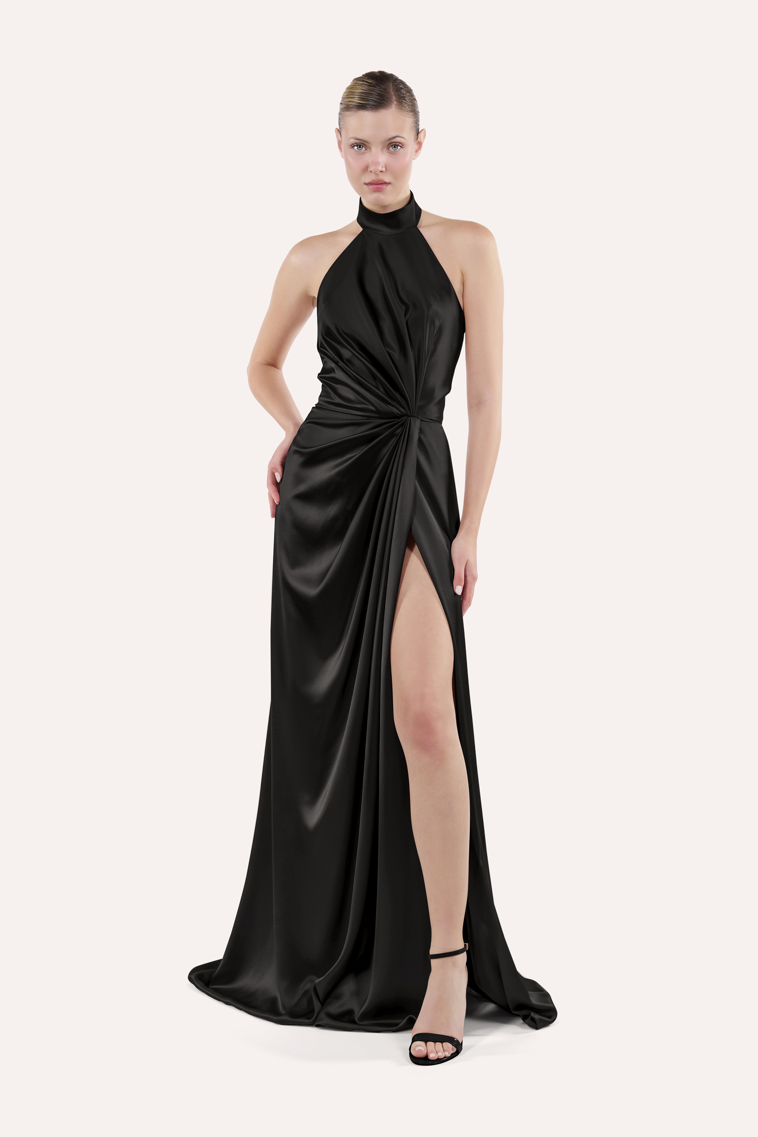 Draped halter dress