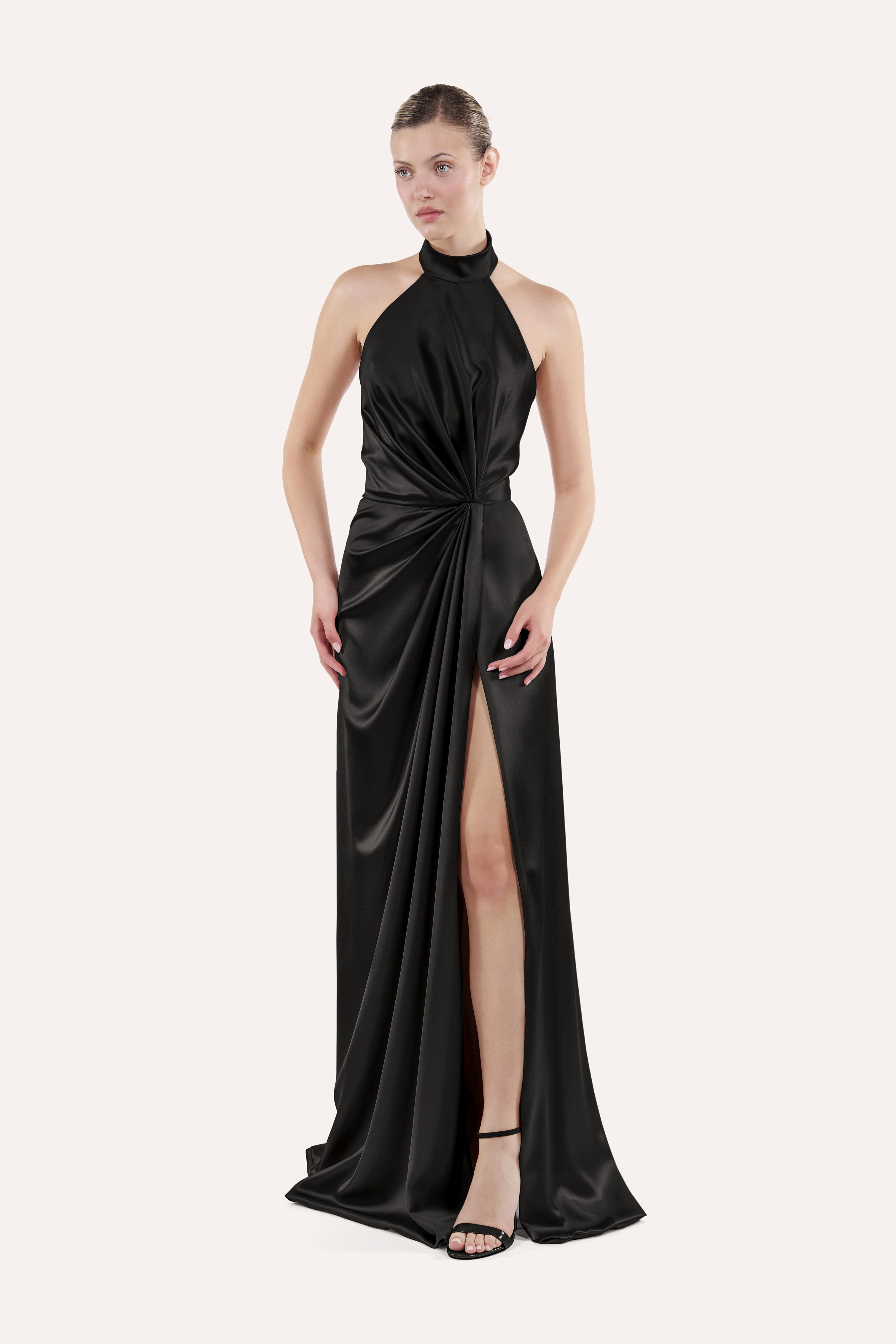 Draped halter dress