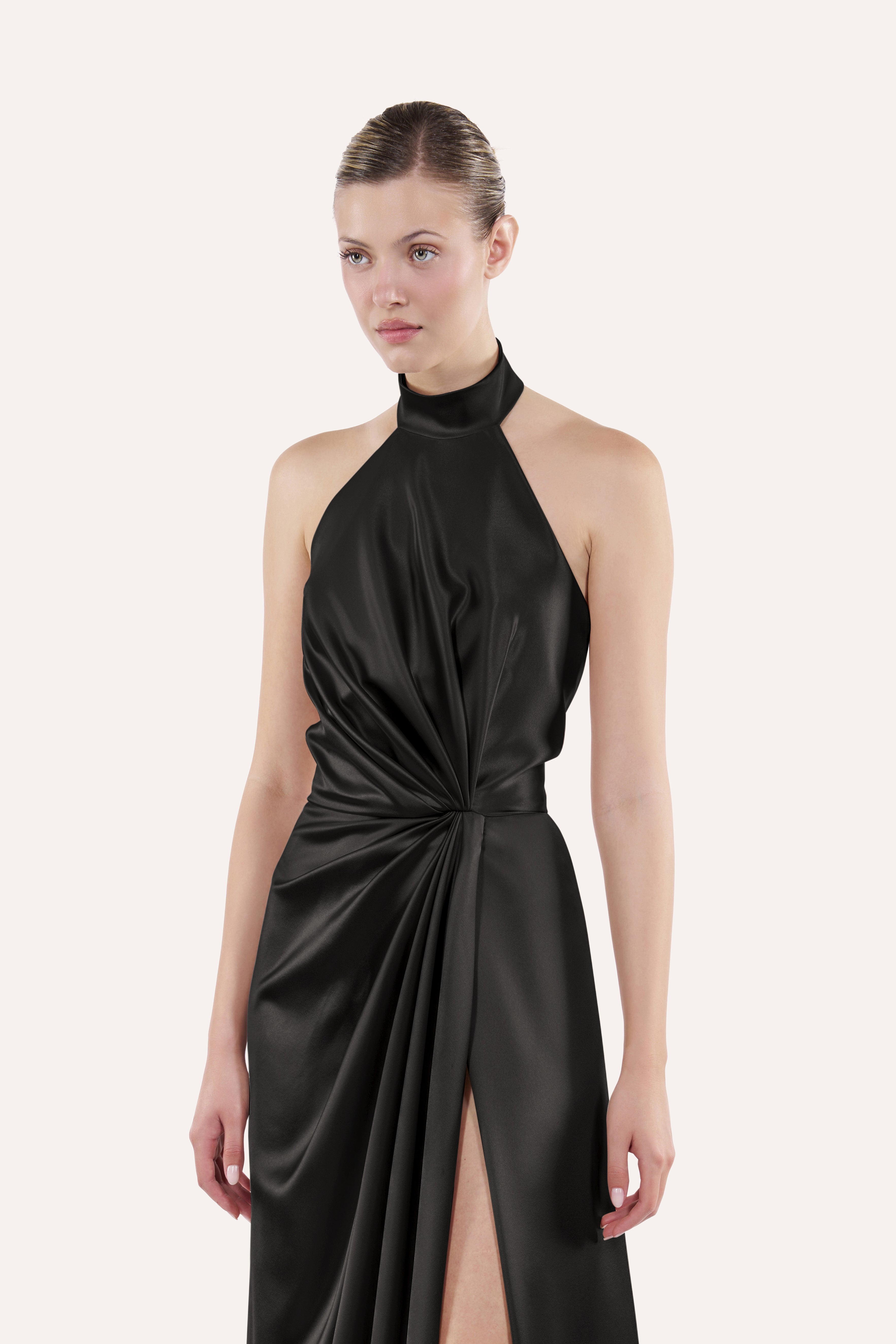 Draped halter dress